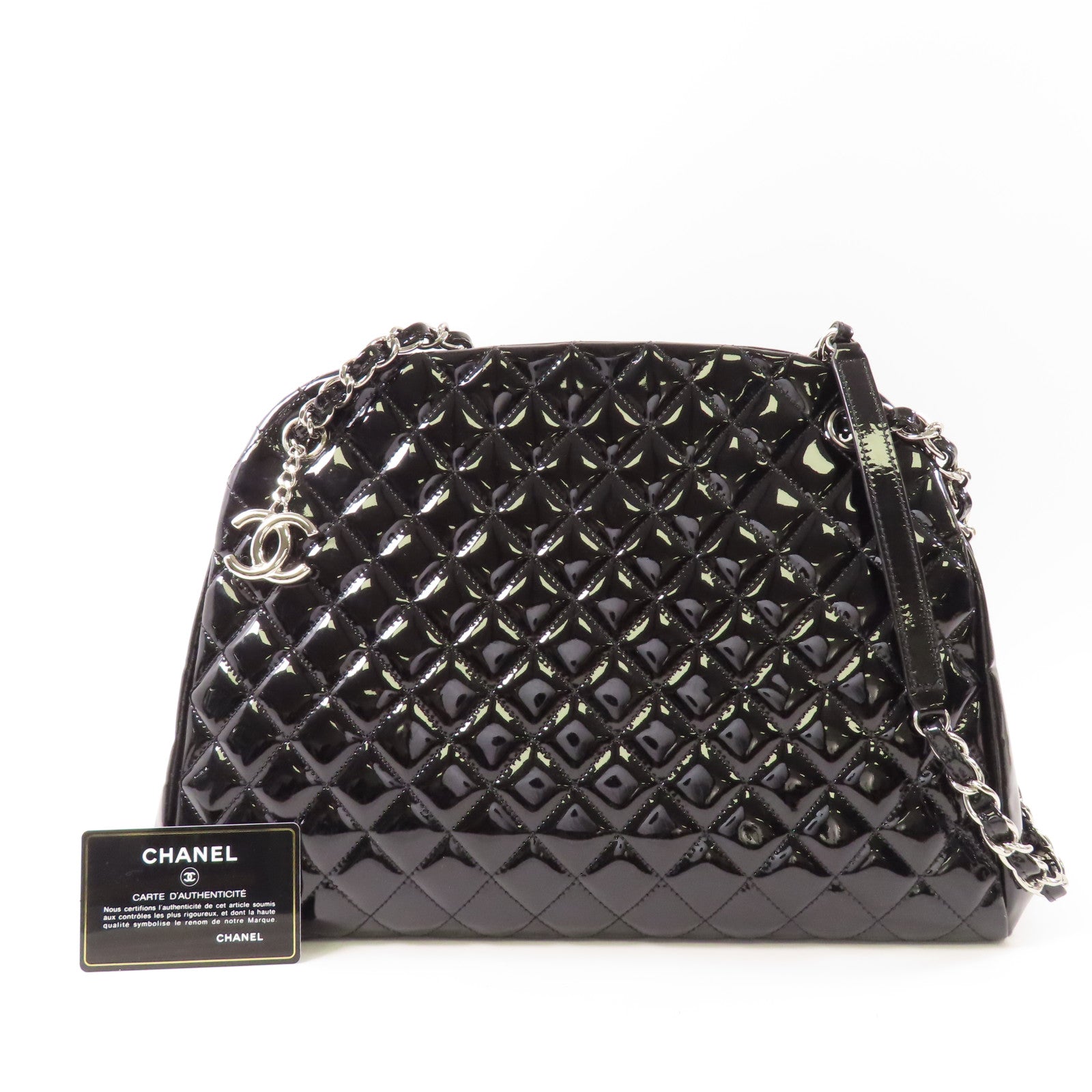 CHANEL 【激減優惠】漆皮皮革Tote Bag銀扣手挽袋