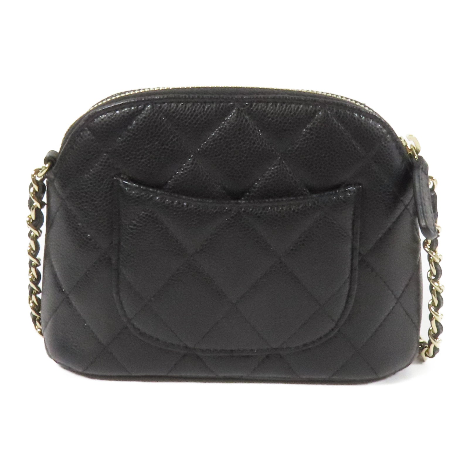 CHANEL 牛皮皮革Chain Shoulder金扣鏈帶肩背袋