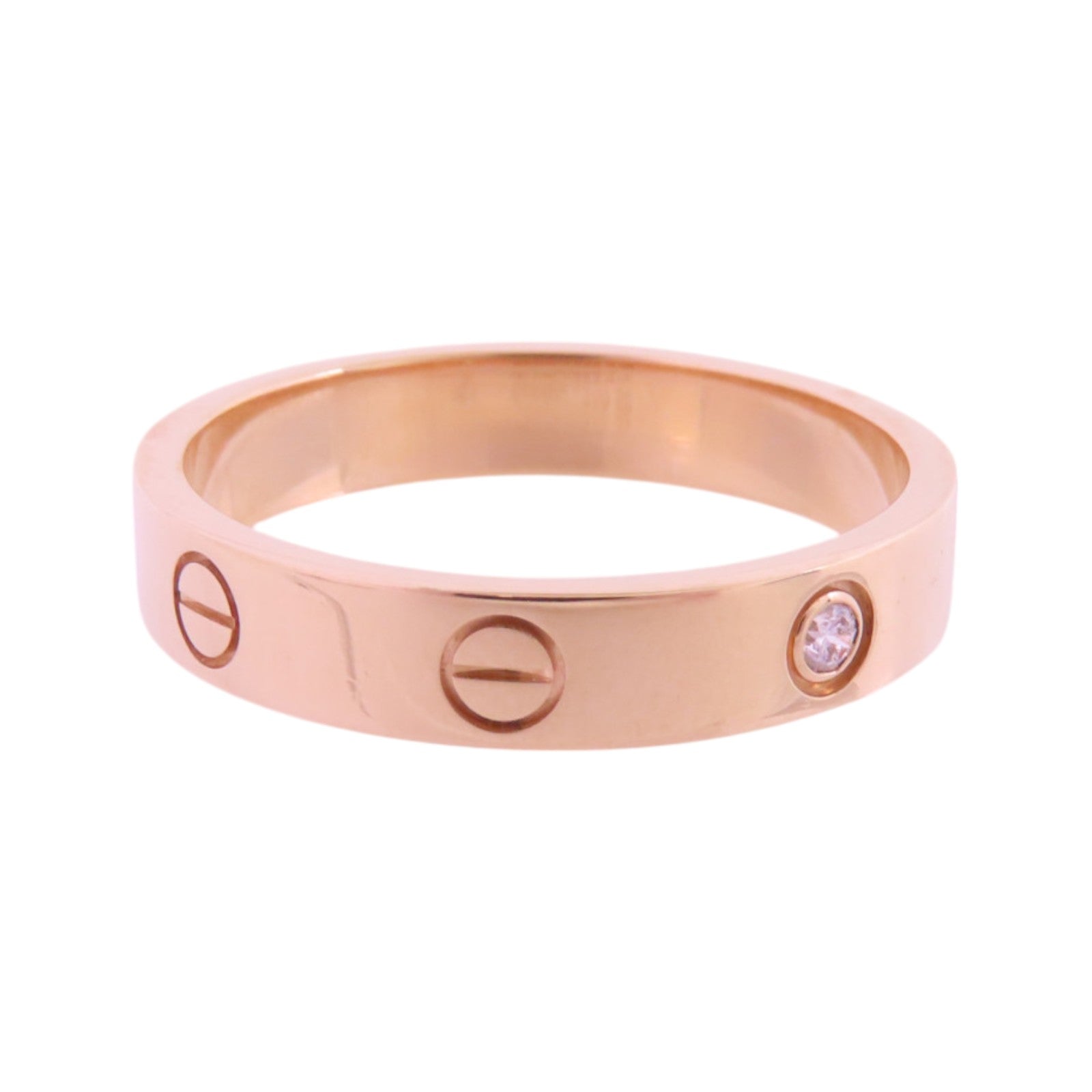 CARTIER 18K玫瑰金Diamond Love Ring鑽石戒指#58/US#8.25
