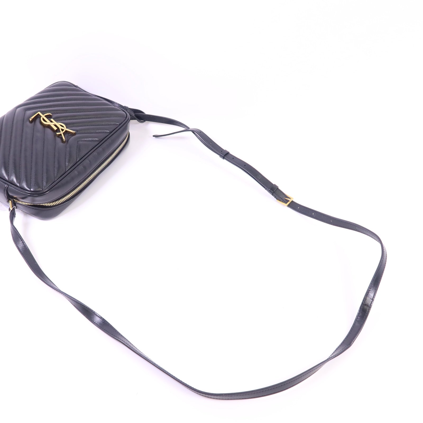 YVES SAINT LAURENT 牛皮皮革Lou Camera Bag金扣肩背袋