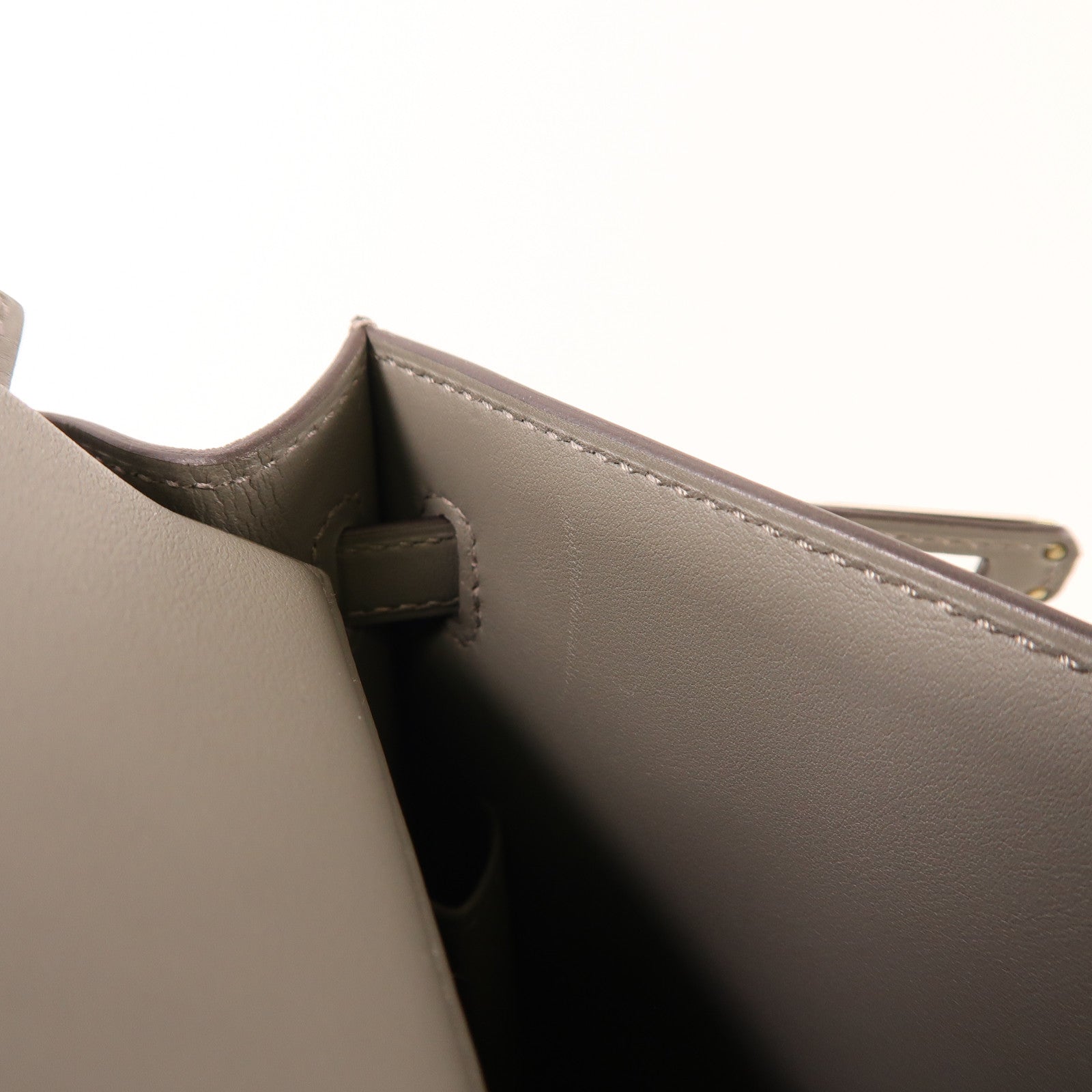 HERMES Swift皮革Kelly 25銀扣手挽肩背兩用袋Gris Meyer