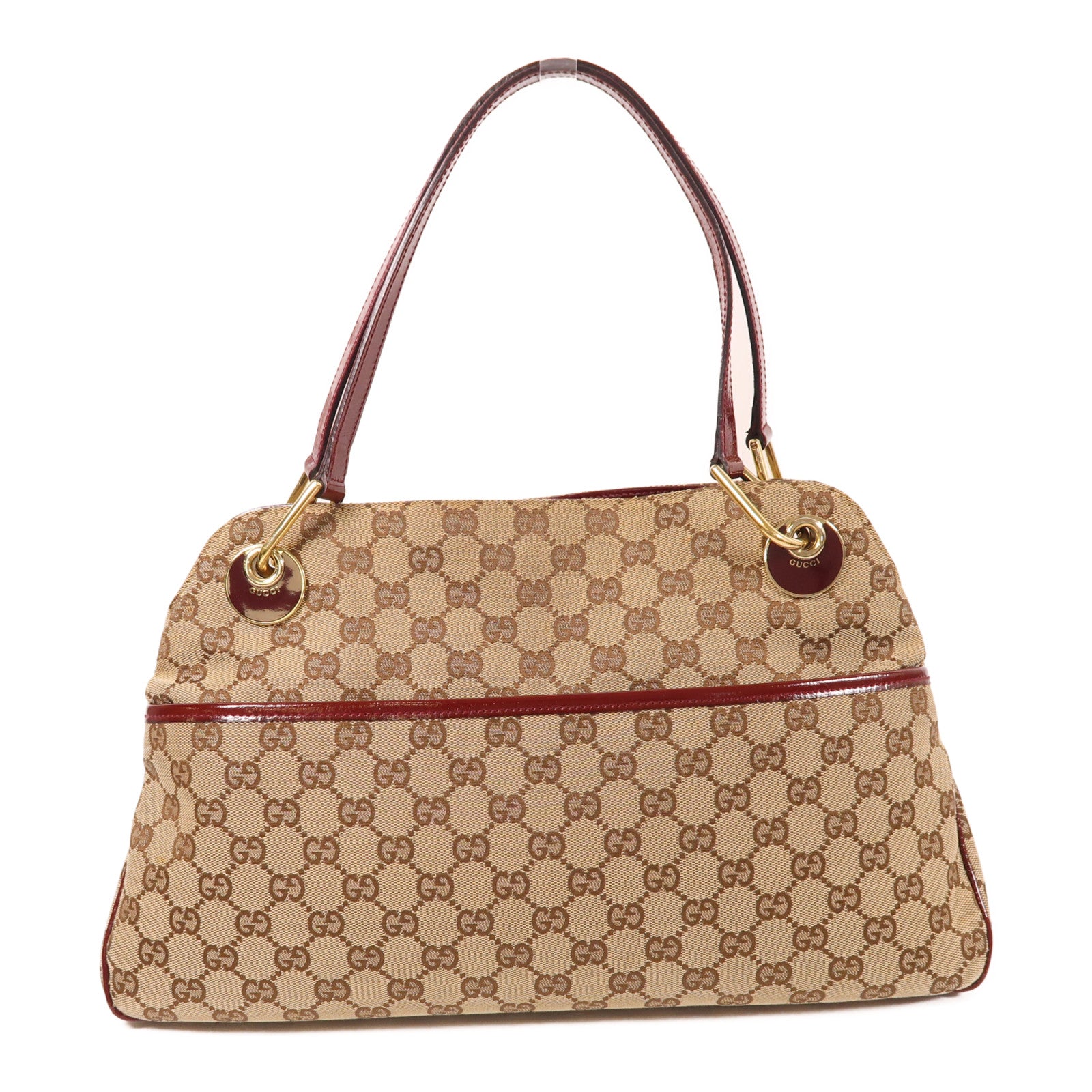 GUCCI 帆布Shoulder Bag金扣手挽袋/肩背袋