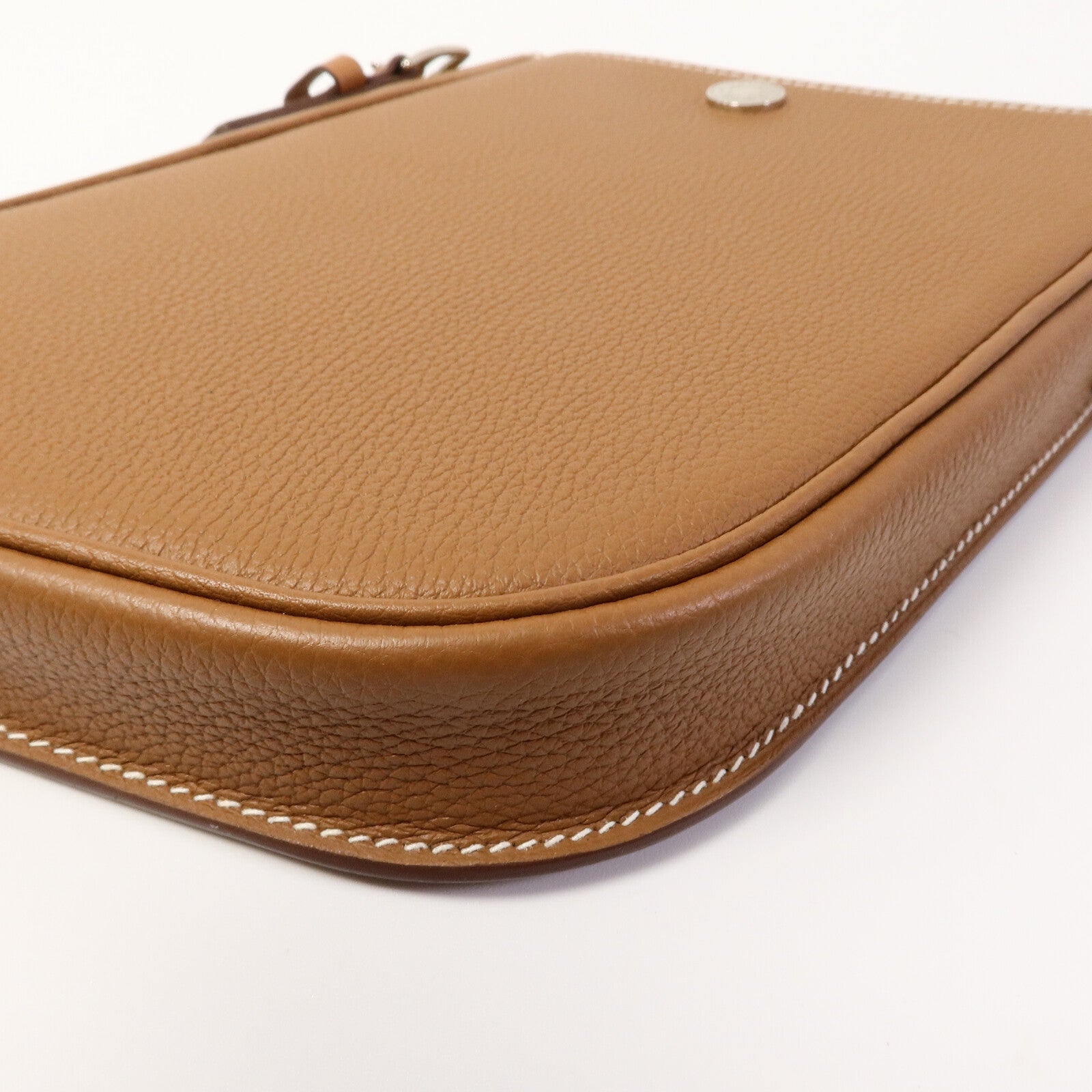 HERMES Clemence皮革Vache肩背袋Gold