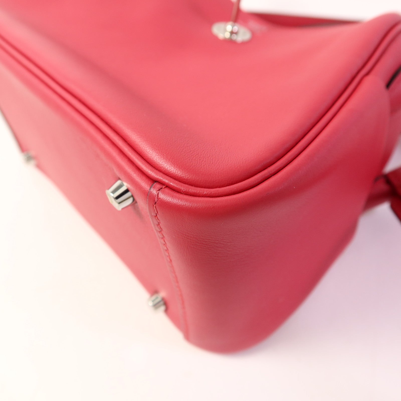 HERMES Swift皮革Mini Lindy金扣手挽肩背兩用袋Rose Extreme