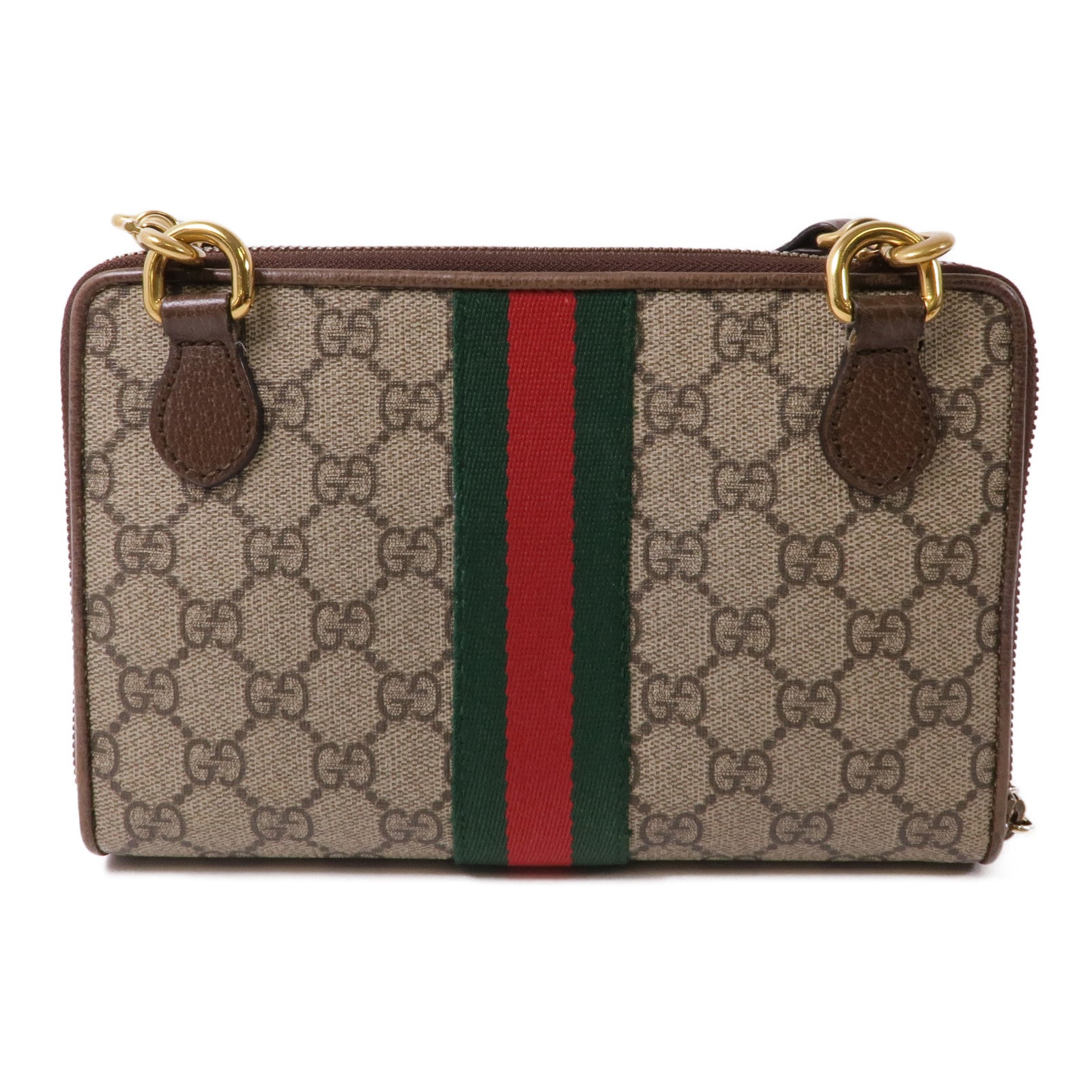 GUCCI 塗層帆布Ophidia Shoulder Bag金扣肩背袋
