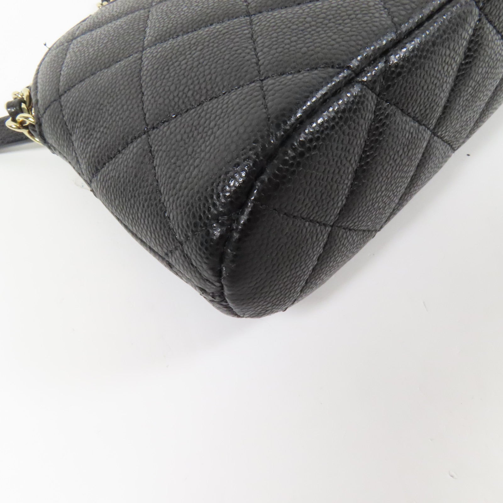 CHANEL 牛皮皮革Chain Shoulder金扣鏈帶肩背袋