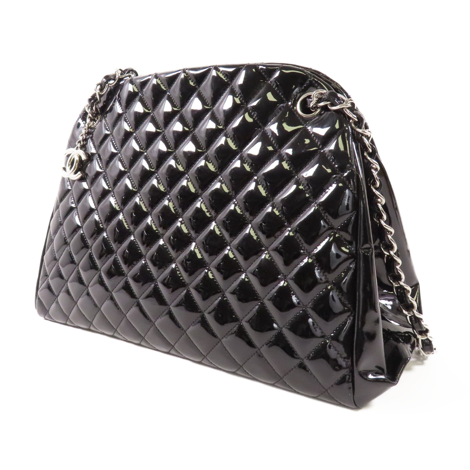 CHANEL 【激減優惠】漆皮皮革Tote Bag銀扣手挽袋