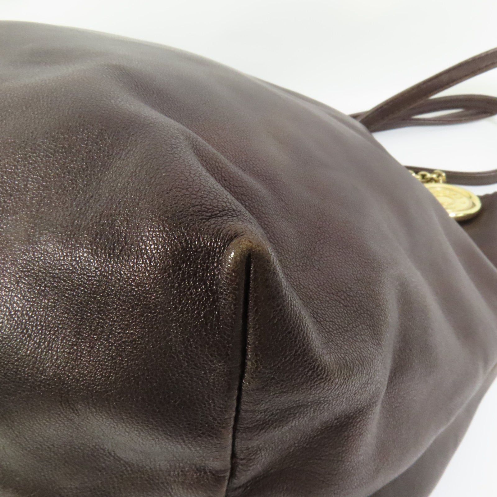 LOEWE 牛皮皮革Tote Bag金扣肩背袋