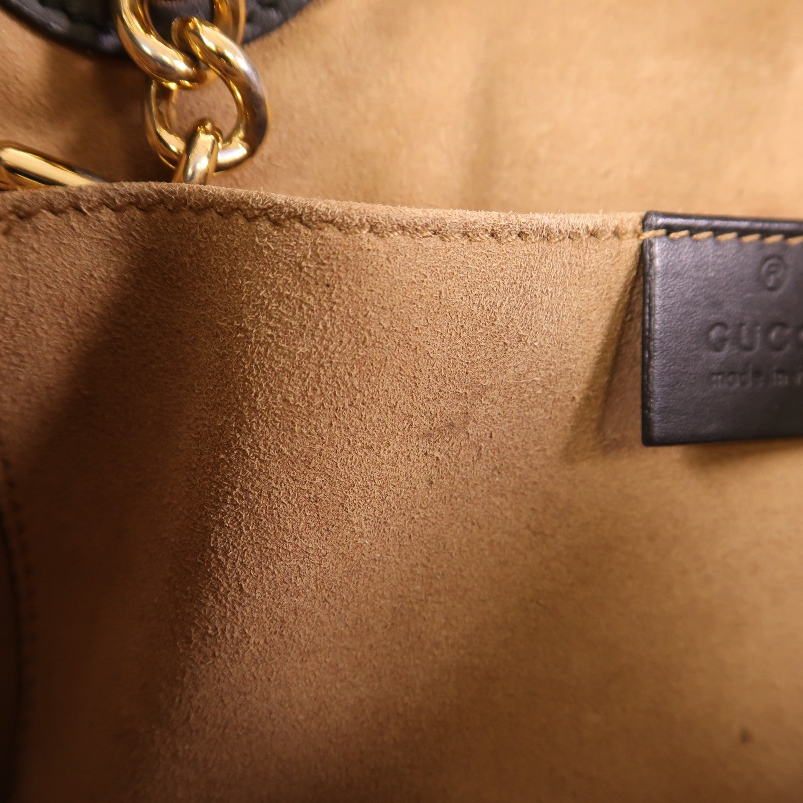 GUCCI 塗層帆布/皮革Padlock金扣肩背袋