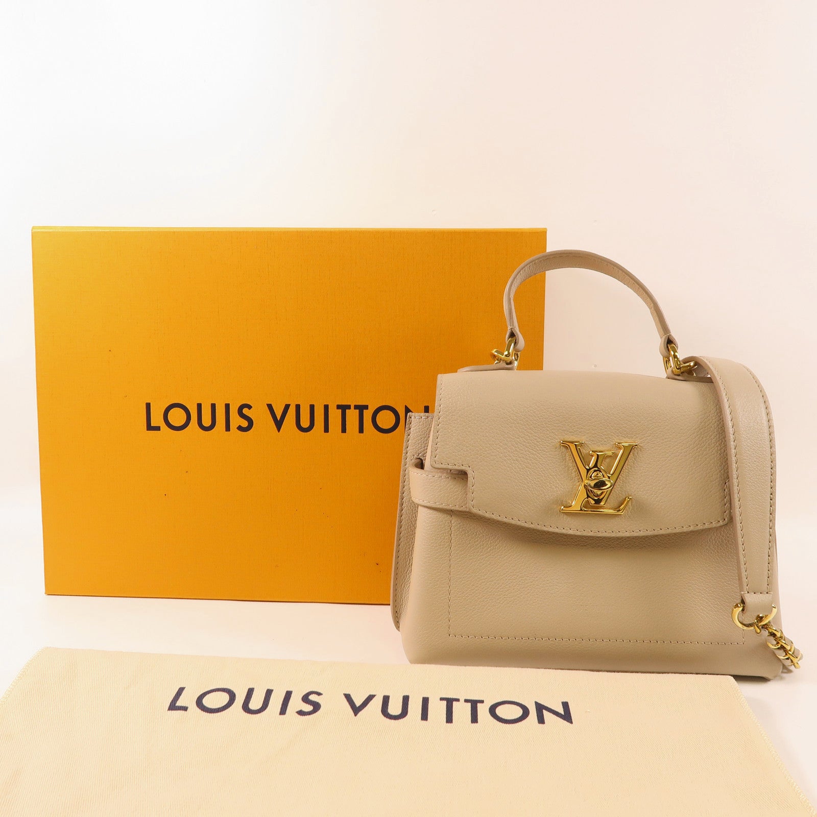 LOUIS VUITTON 牛皮皮革Lockme Ever Mini金扣手挽肩背兩用袋