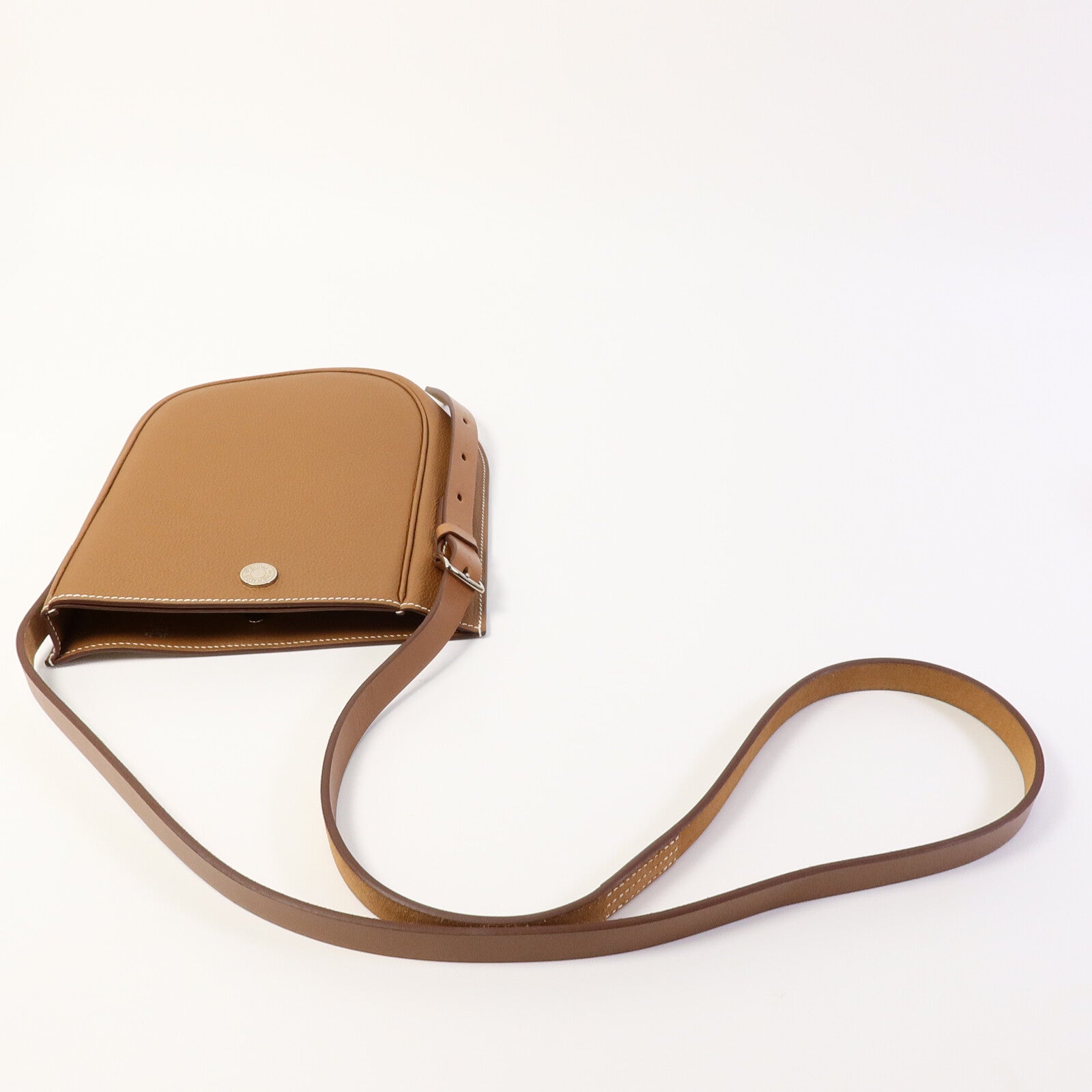 HERMES Clemence皮革Vache肩背袋Gold