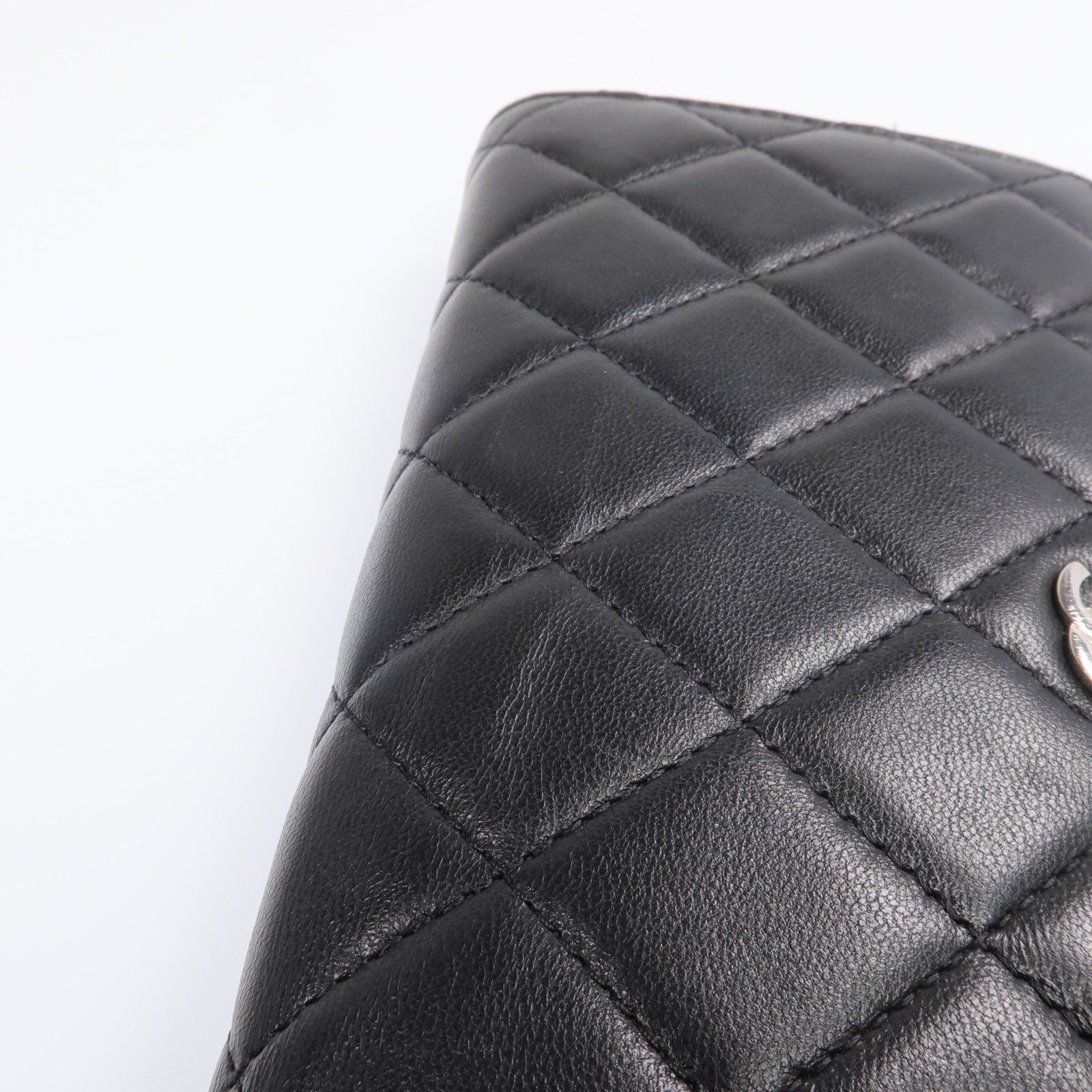 CHANEL 羊皮皮革Long Wallet銀扣長錢包