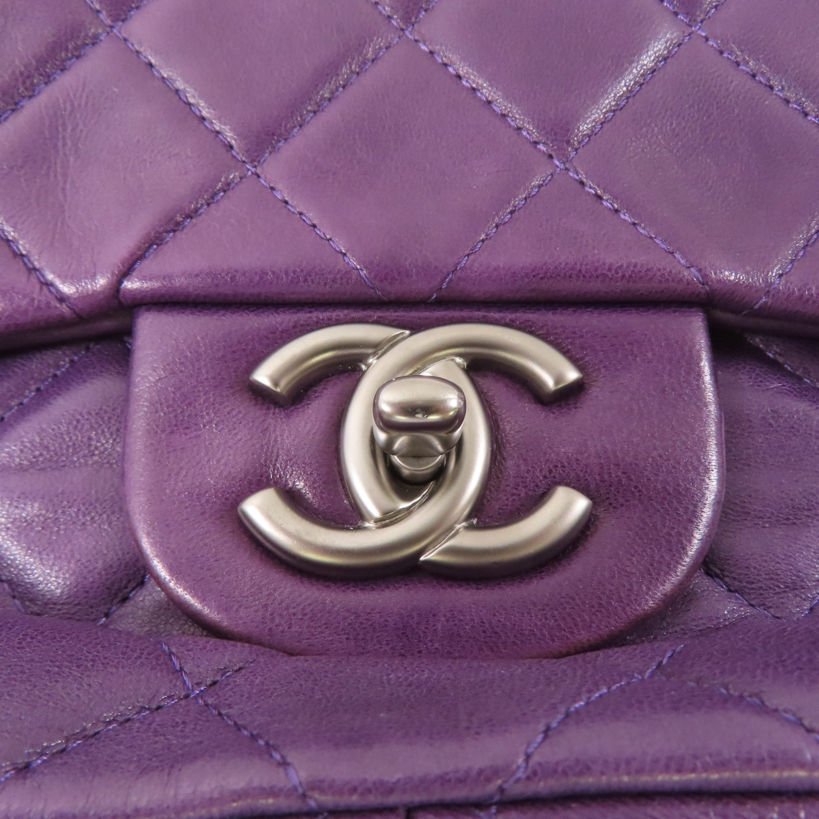 CHANEL 羊皮皮革Chain Shoulder Bag鏈帶肩背袋紫色