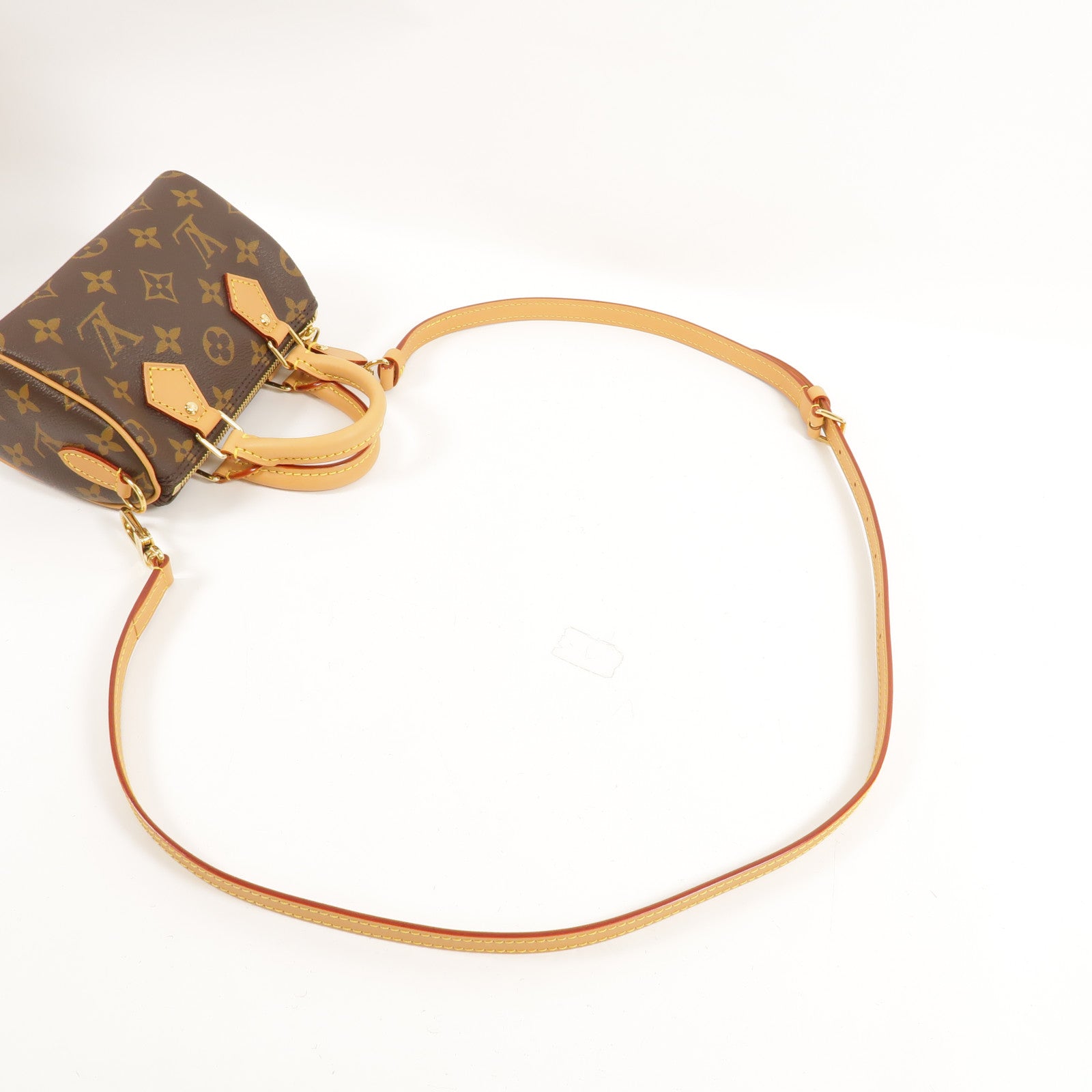 LOUIS VUITTON Monogram Nano Speedy金扣手挽肩背兩用袋
