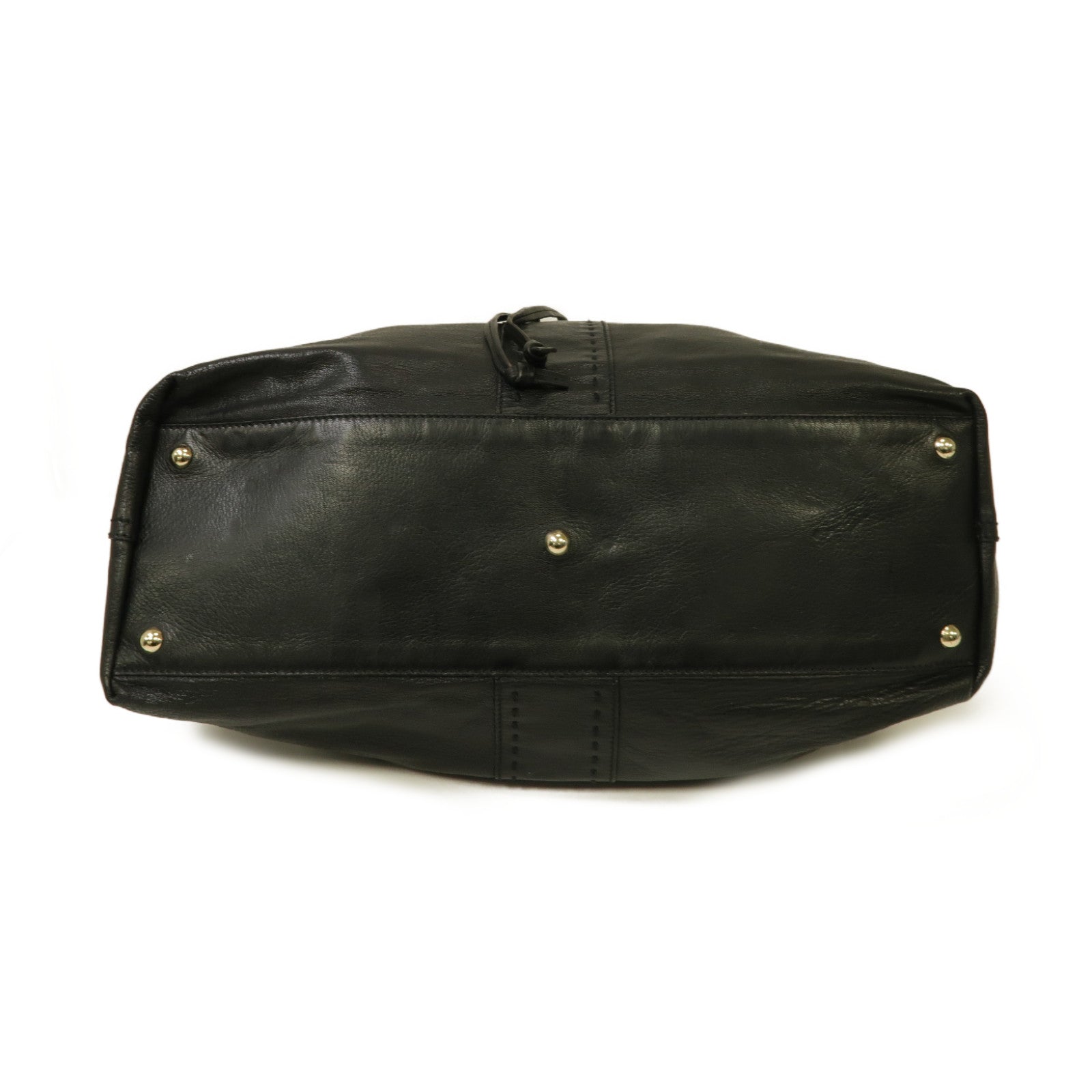 SAINT LAURENT 牛皮皮革2 Way Bag 銀扣手挽肩背兩用袋黑色