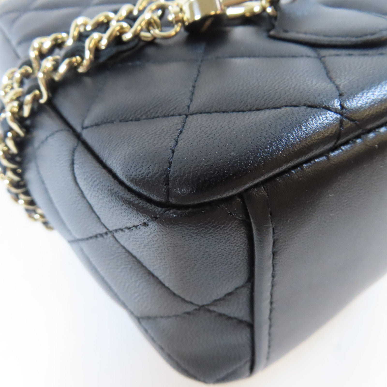 CHANEL 菱格羊皮皮革金扣2 way Backpack雙肩背包黑色