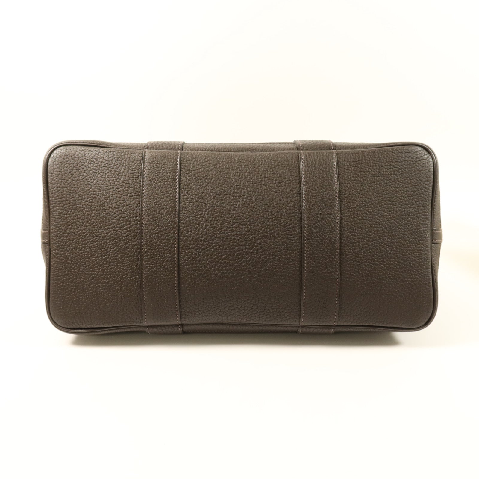 HERMES Negonda皮革Garden Party PM銀扣手挽袋 Chocolat
