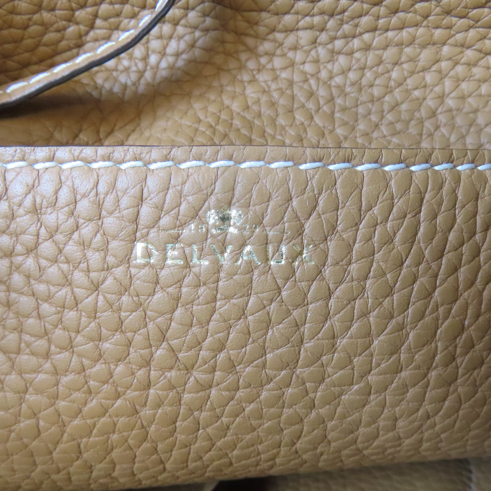 Delvaux 牛皮皮革Delvaux Pin Mini金扣手挽肩背兩用袋啡色