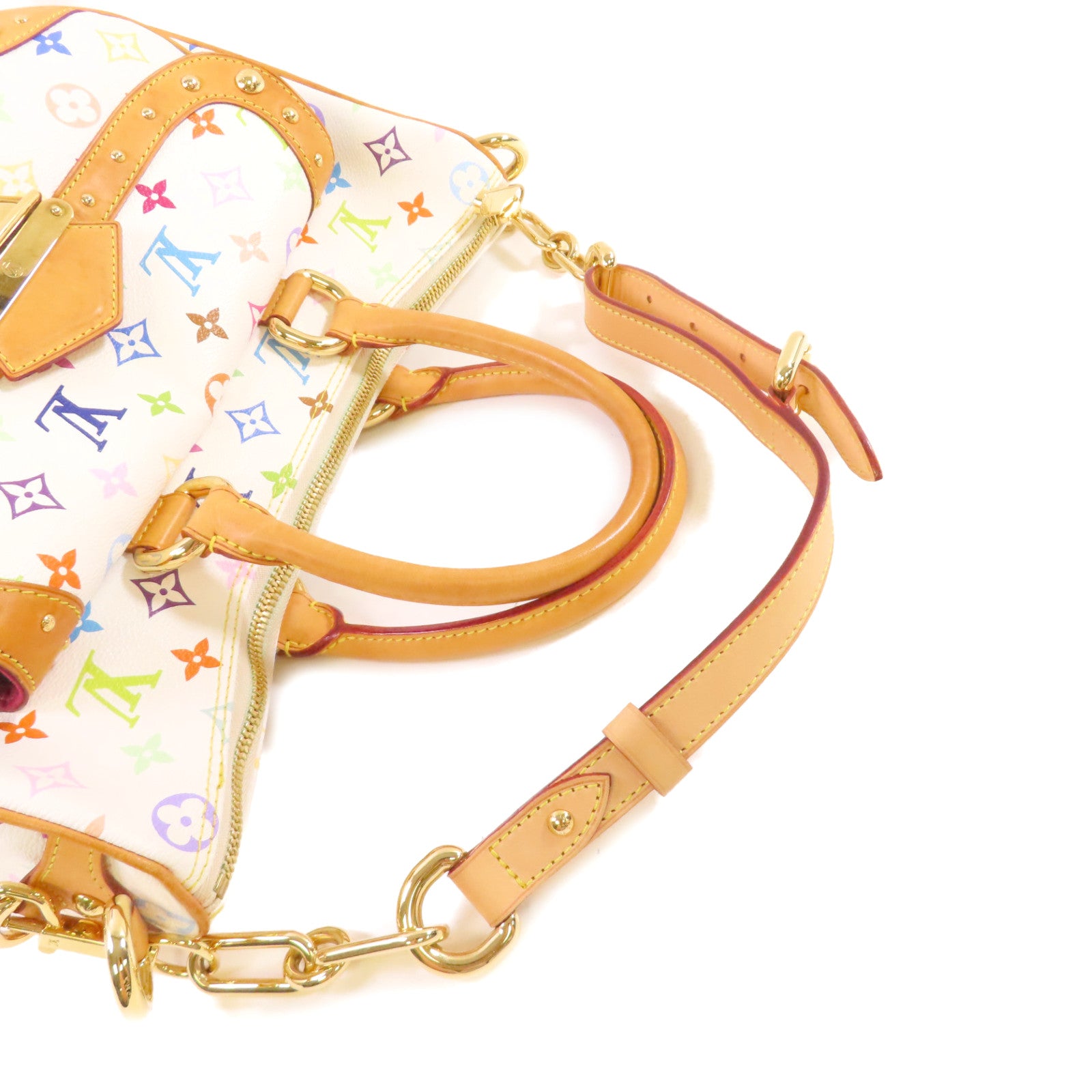 LOUIS VUITTON Monogram Multicolore Rita 2Way Shoulder Bag金扣手挽肩背兩用袋白色/彩色