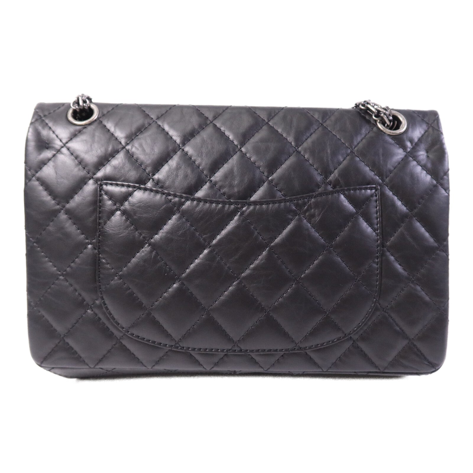 CHANEL 牛皮皮革2.55 Medium銀扣鏈帶肩背袋