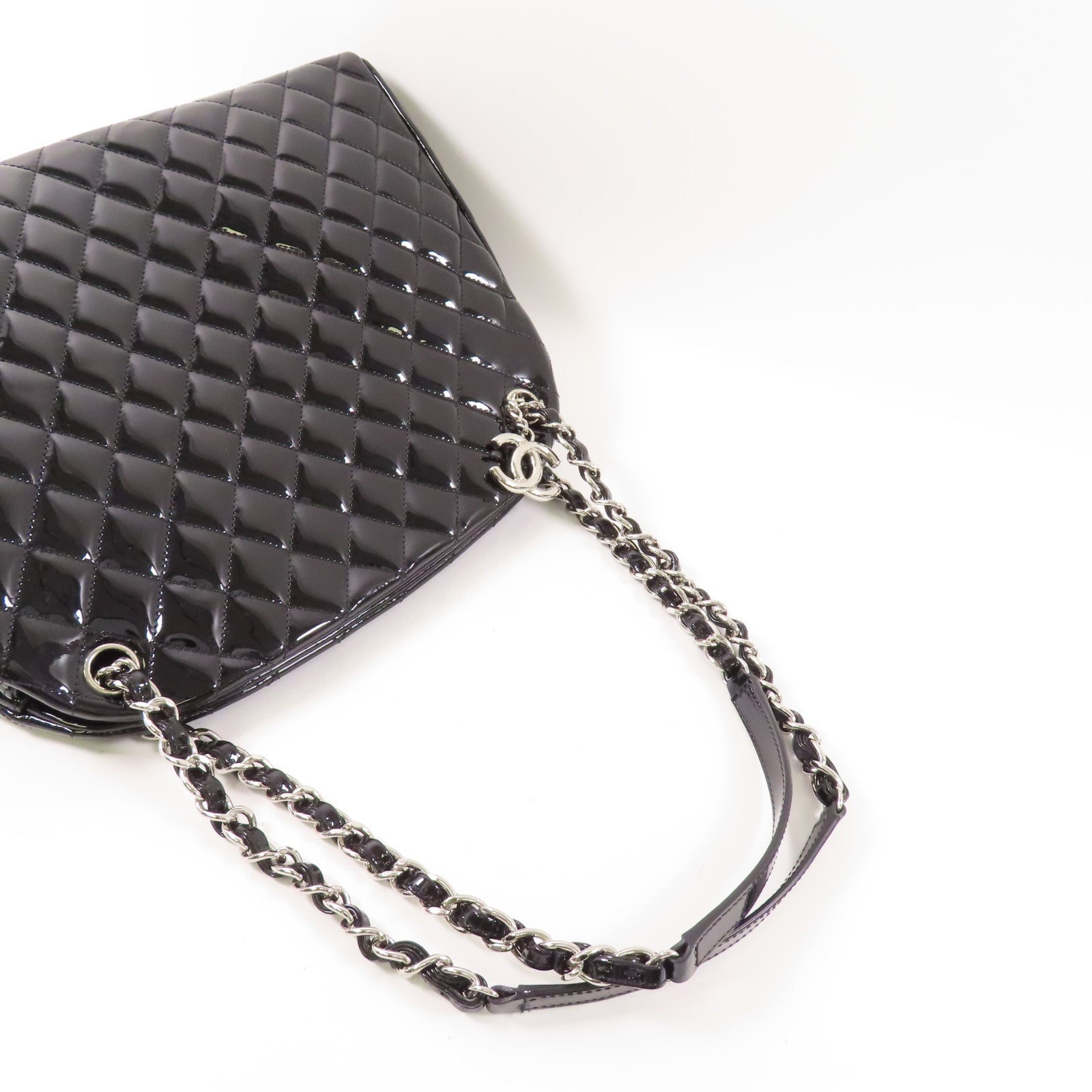 CHANEL 【激減優惠】漆皮皮革Tote Bag銀扣手挽袋