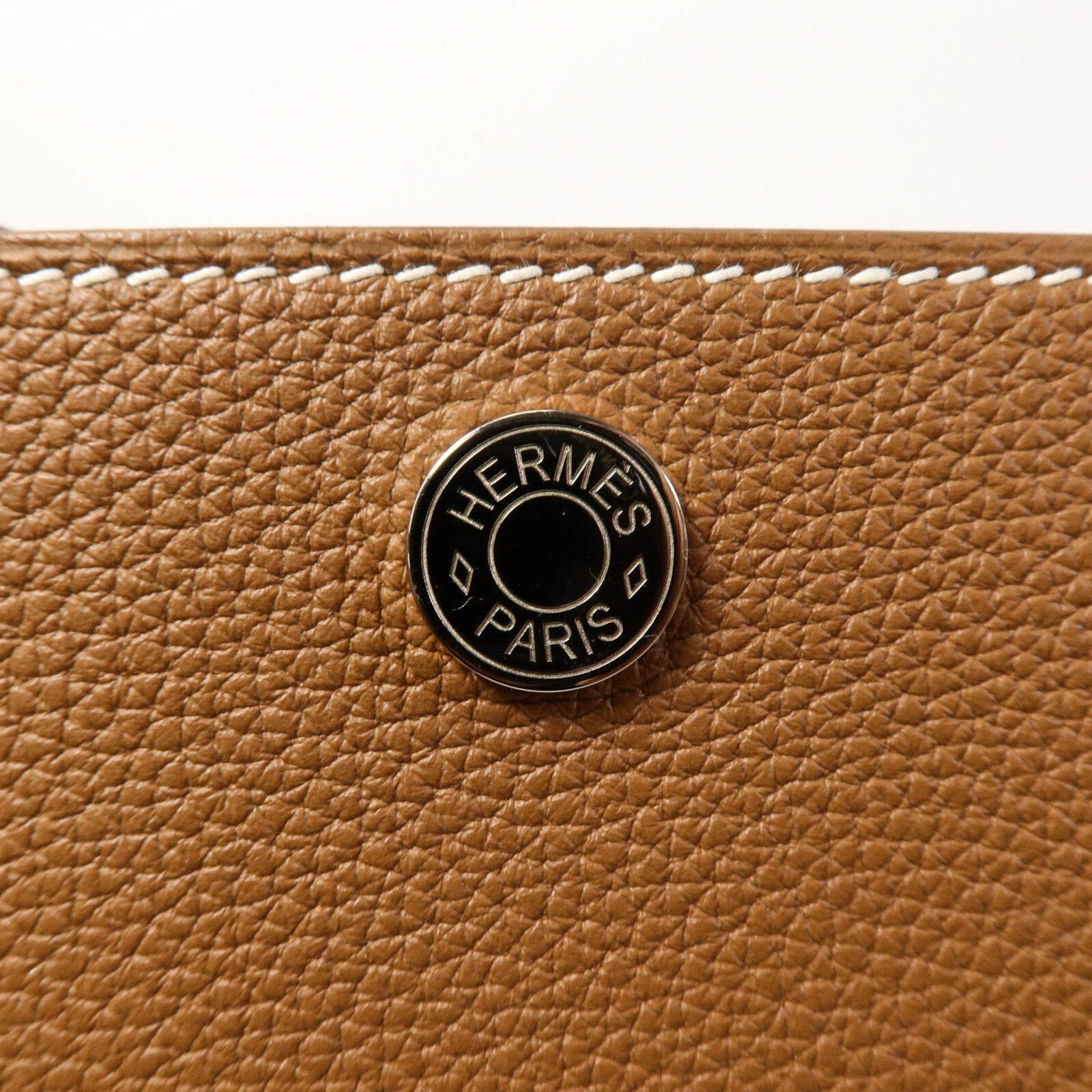 HERMES Clemence皮革Vache肩背袋Gold