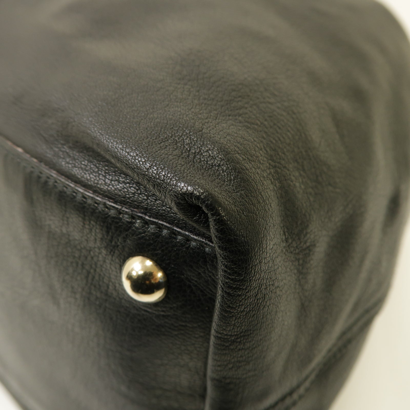 SAINT LAURENT 牛皮皮革2 Way Bag 銀扣手挽肩背兩用袋黑色