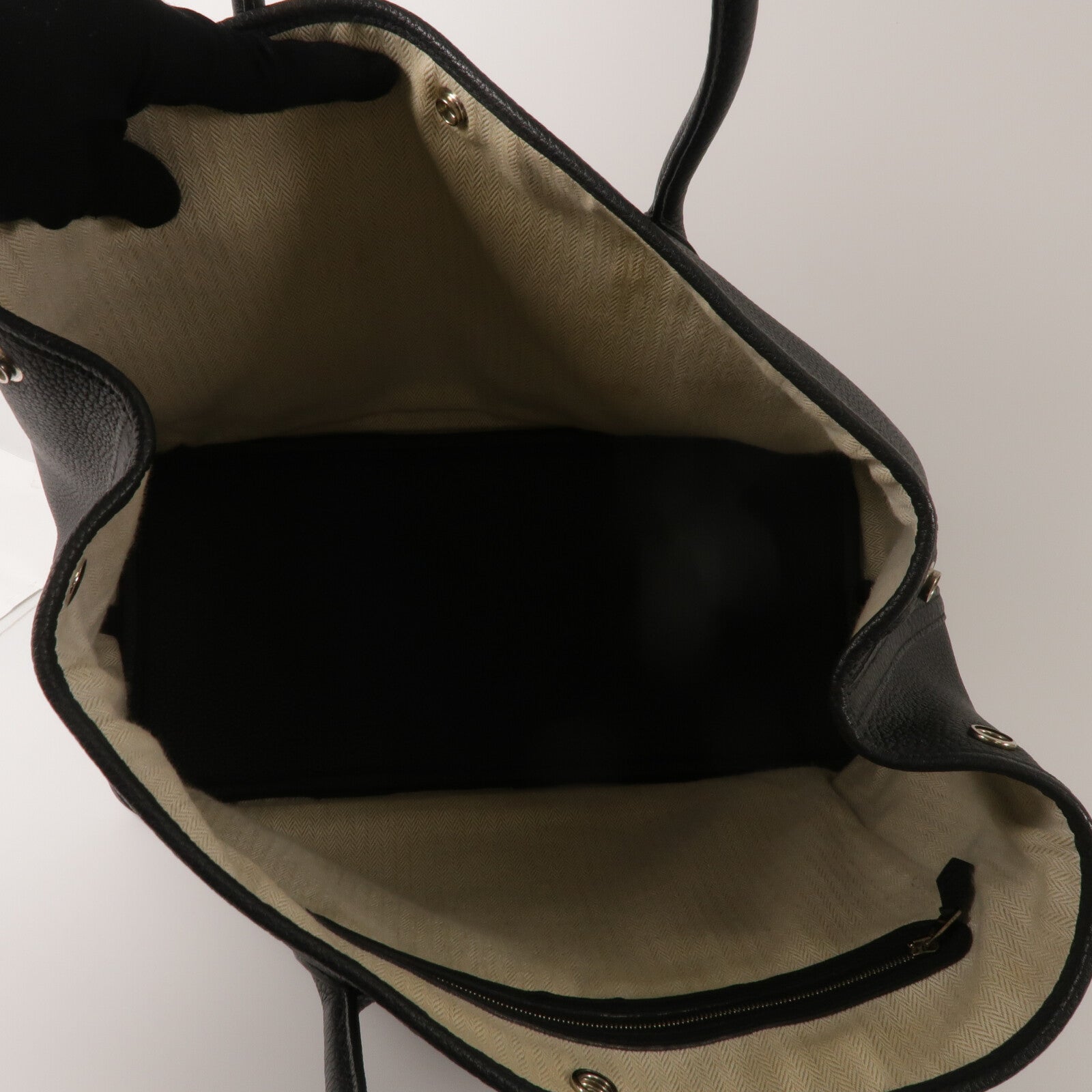 HERMES Negonda皮革GardenParty PM手挽袋Noir