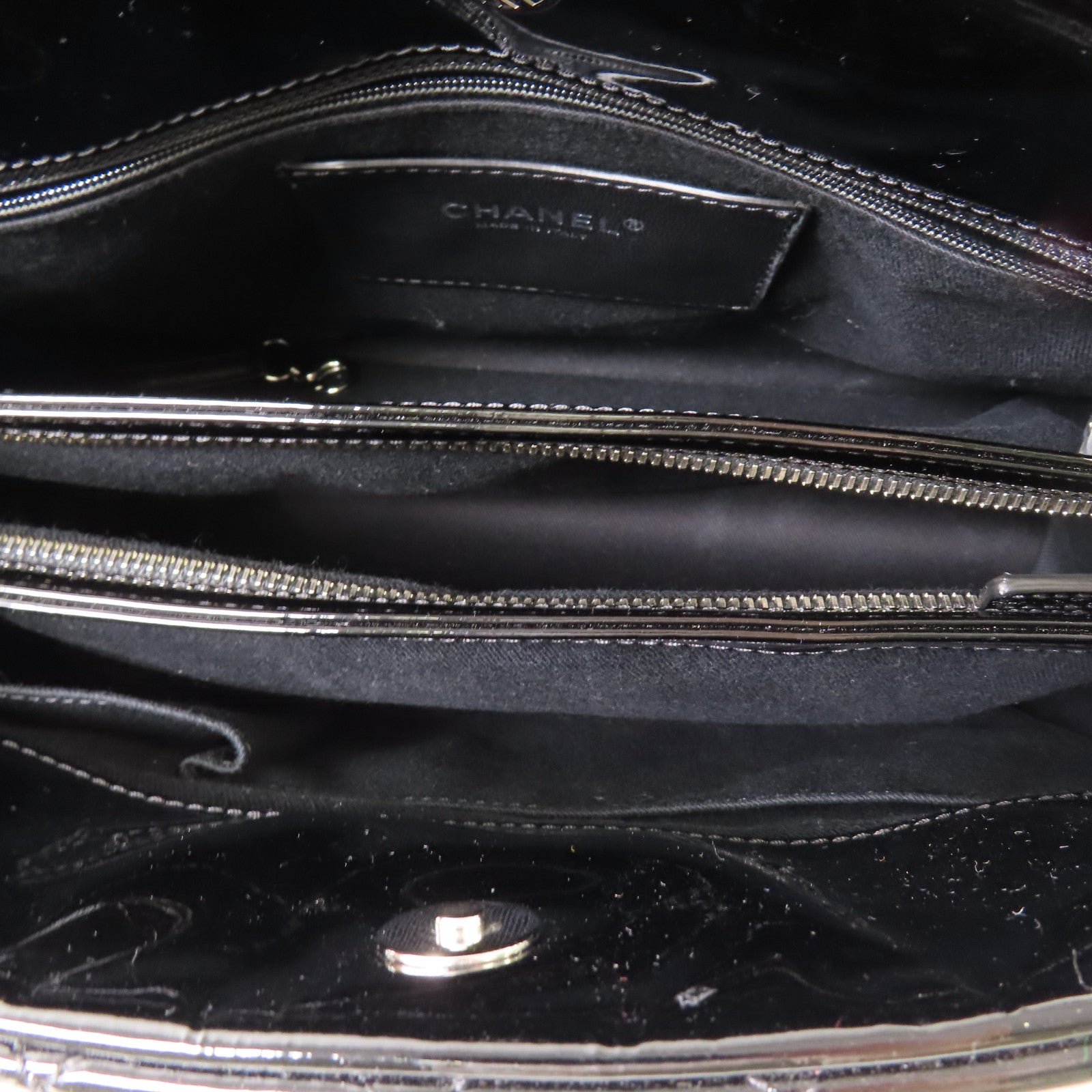CHANEL 【激減優惠】漆皮皮革Tote Bag銀扣手挽袋