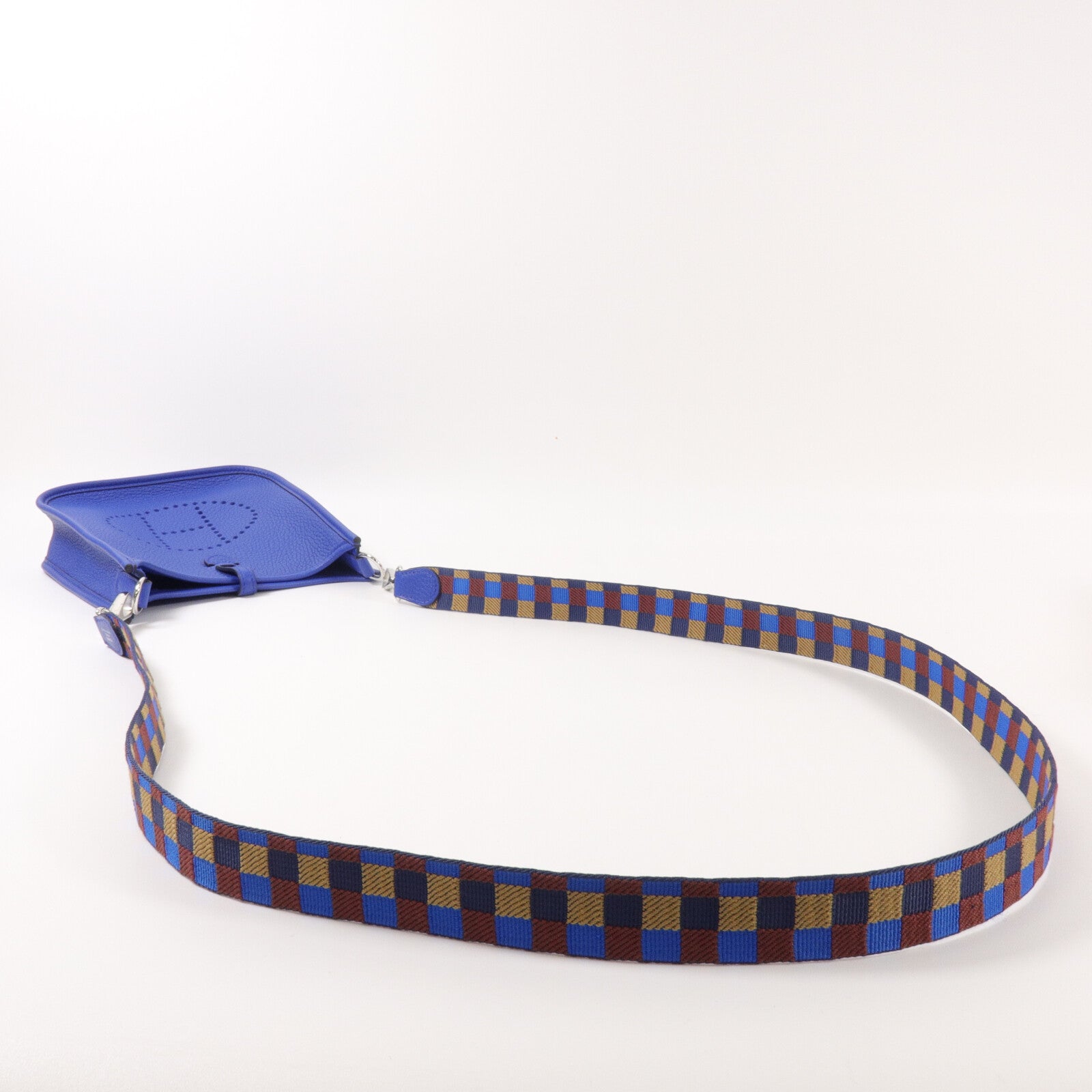 HERMES Clemence皮革Evelyne TPM肩背袋Bleu Electrique