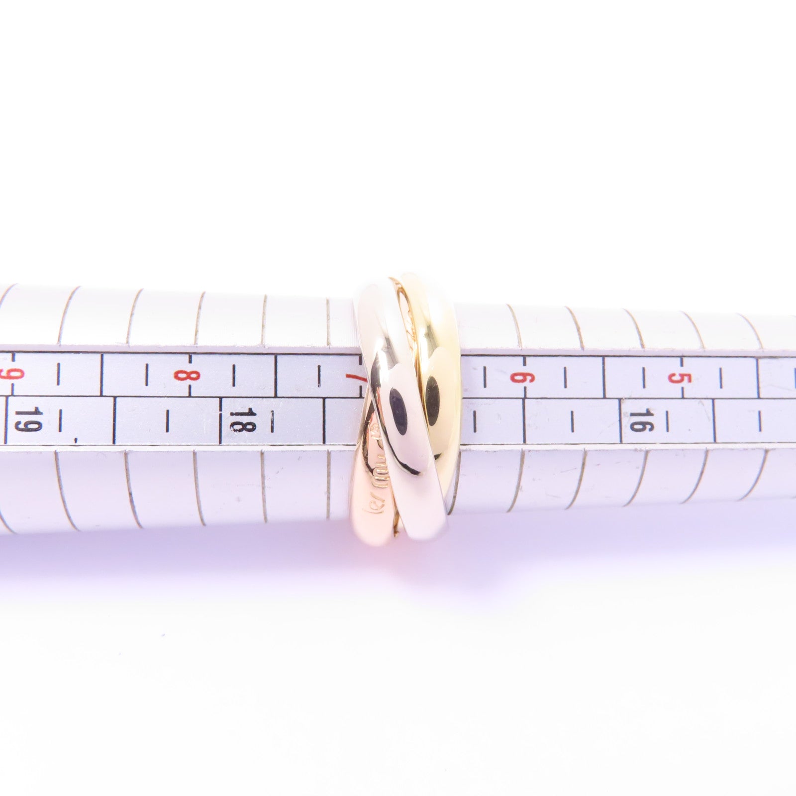 CARTIER 18K黃金/白金/玫瑰金Trinity Ring戒指Cartier#54/US#6.75