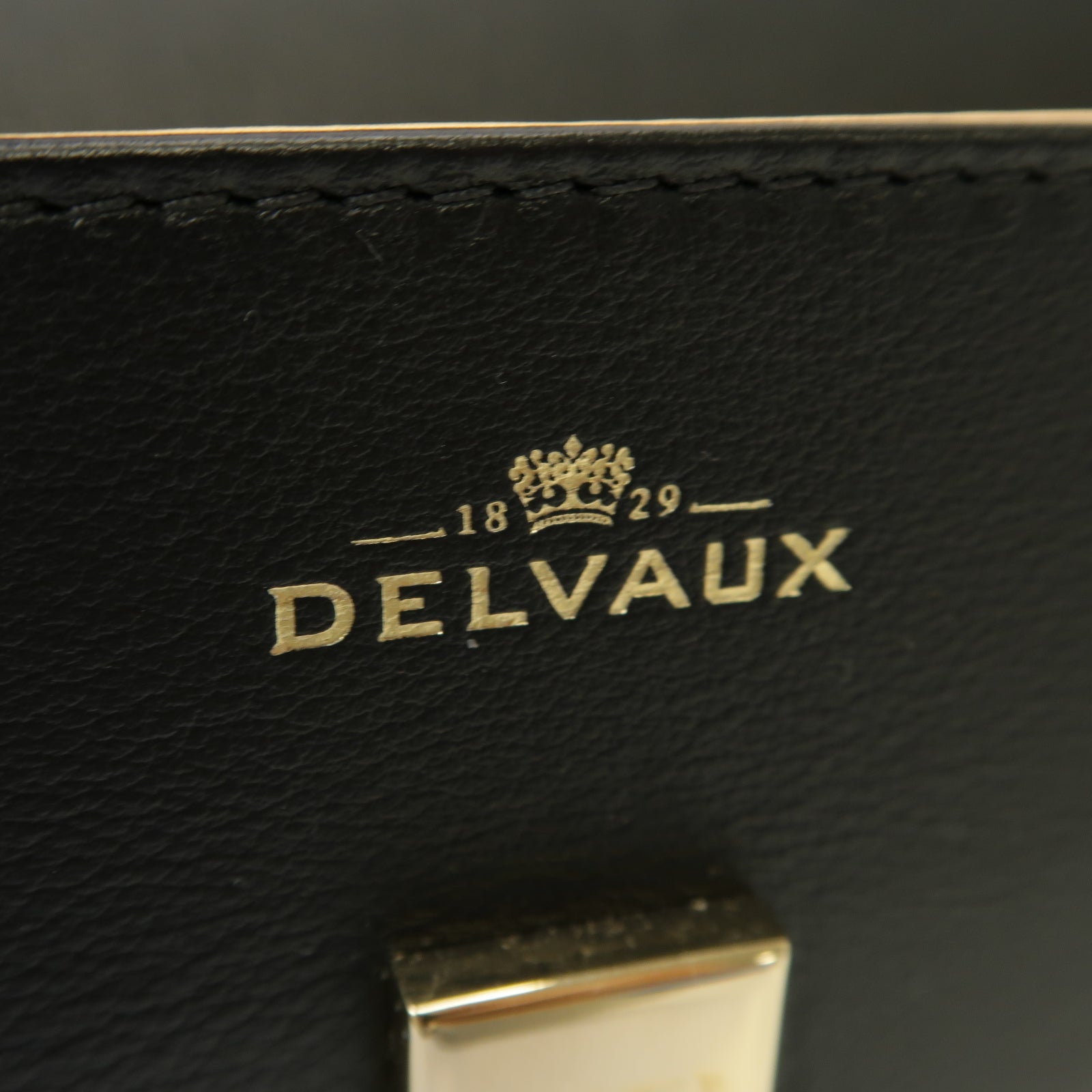 SELECTION 牛皮皮革Delvaux Tempete MM金扣手挽肩背兩用袋黑色