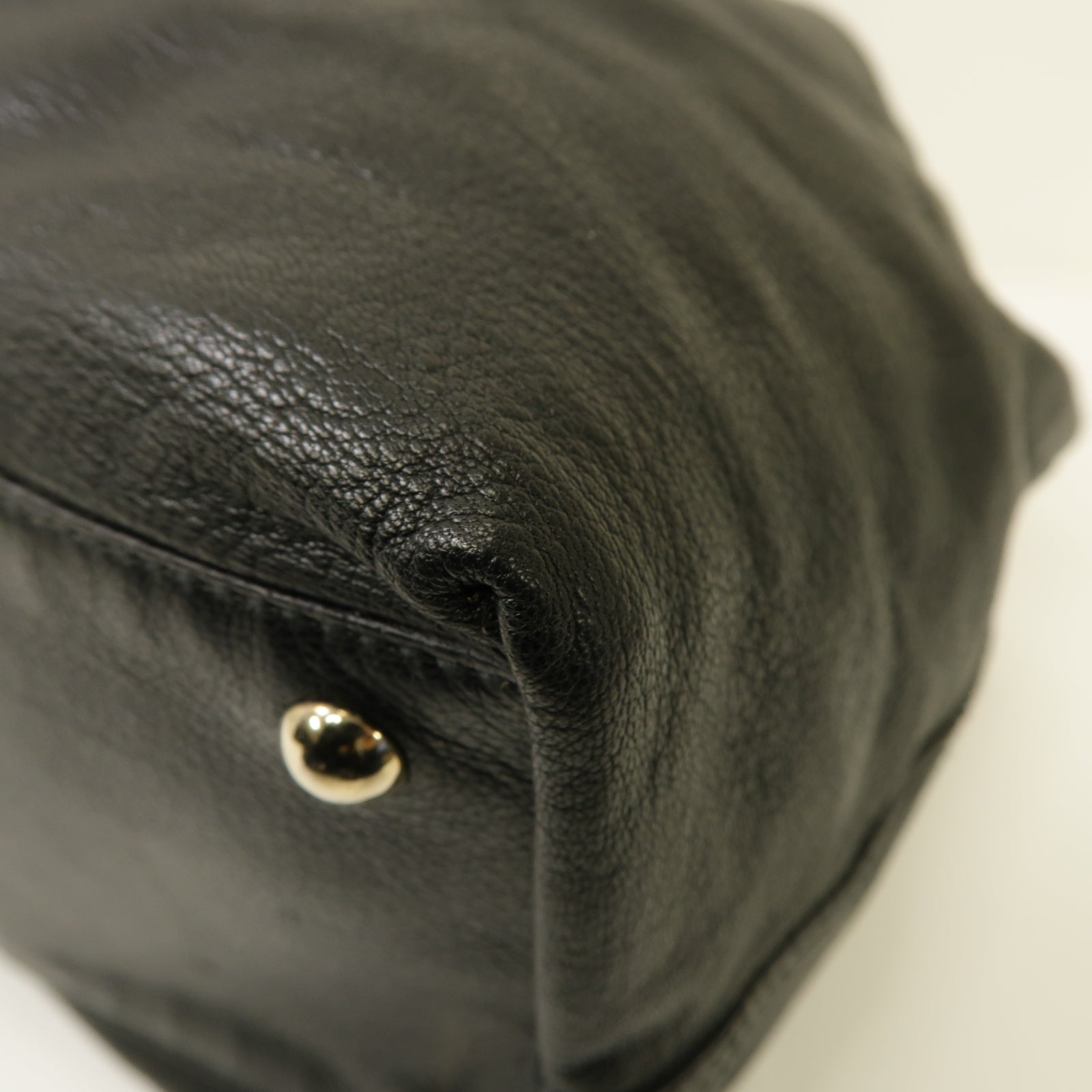 SAINT LAURENT 牛皮皮革2 Way Bag 銀扣手挽肩背兩用袋黑色