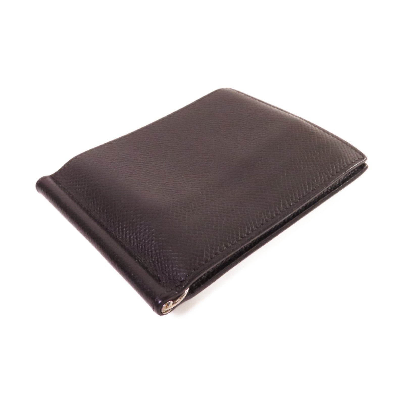 HERMES 【激減優惠】Epsom皮革Money Clip Wallet銀扣鈔夾錢包黑色