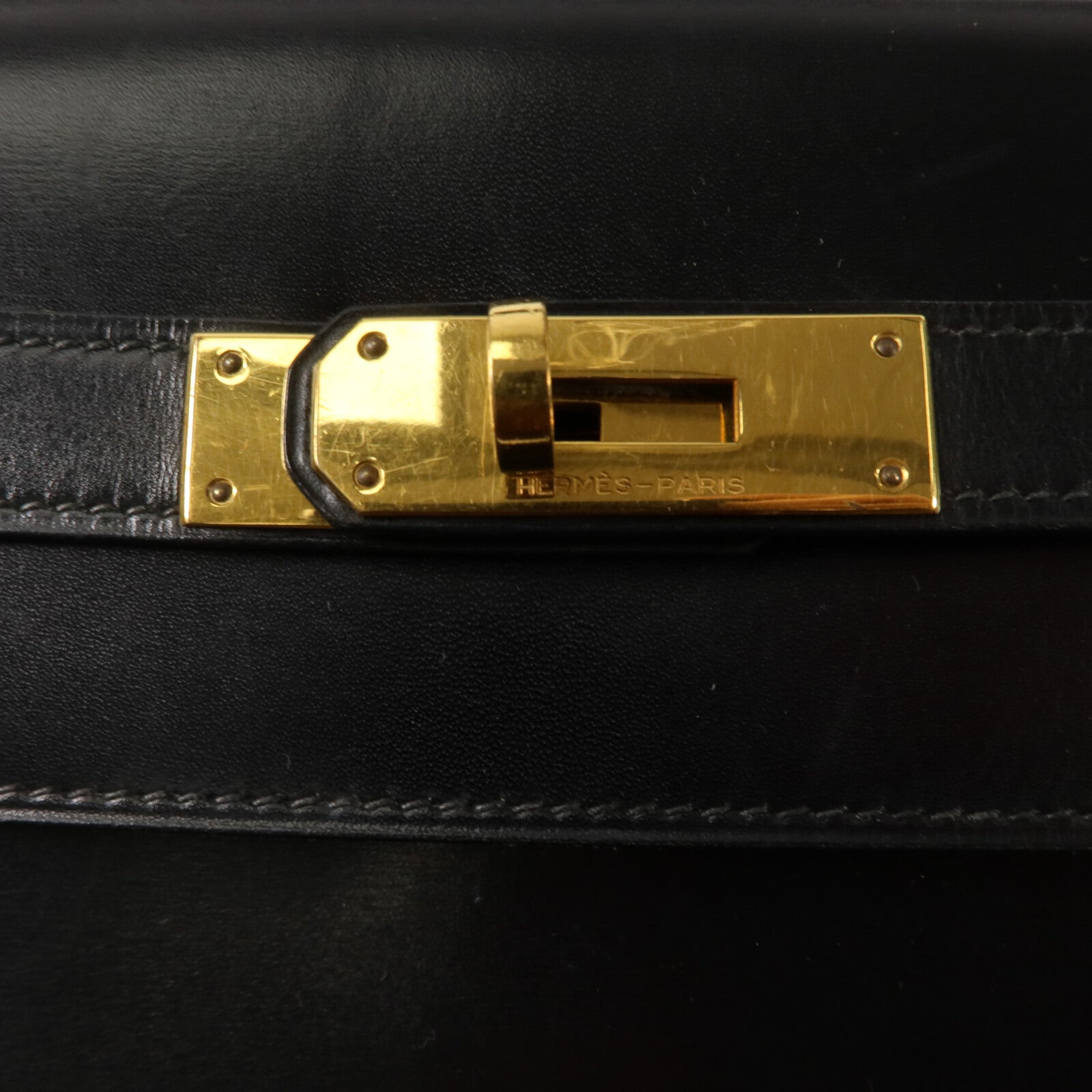 HERMES Box Calf皮革Kelly 32手挽袋Noir