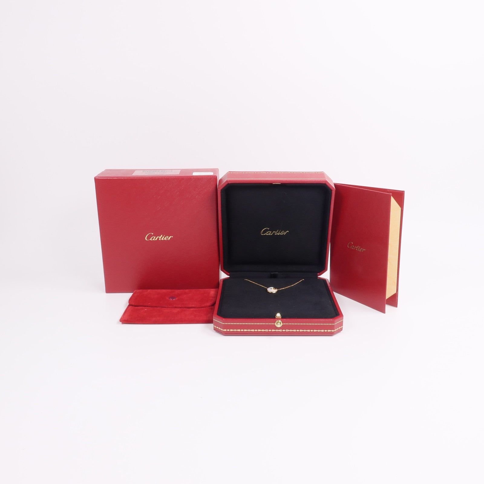 CARTIER 18K黃金Amulette de Cartier珍珠母貝/鑽石項鍊