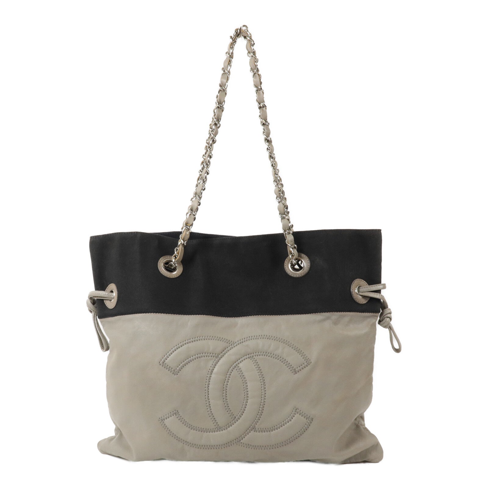 CHANEL PVC Vinyl CC Tote鏈帶肩背袋