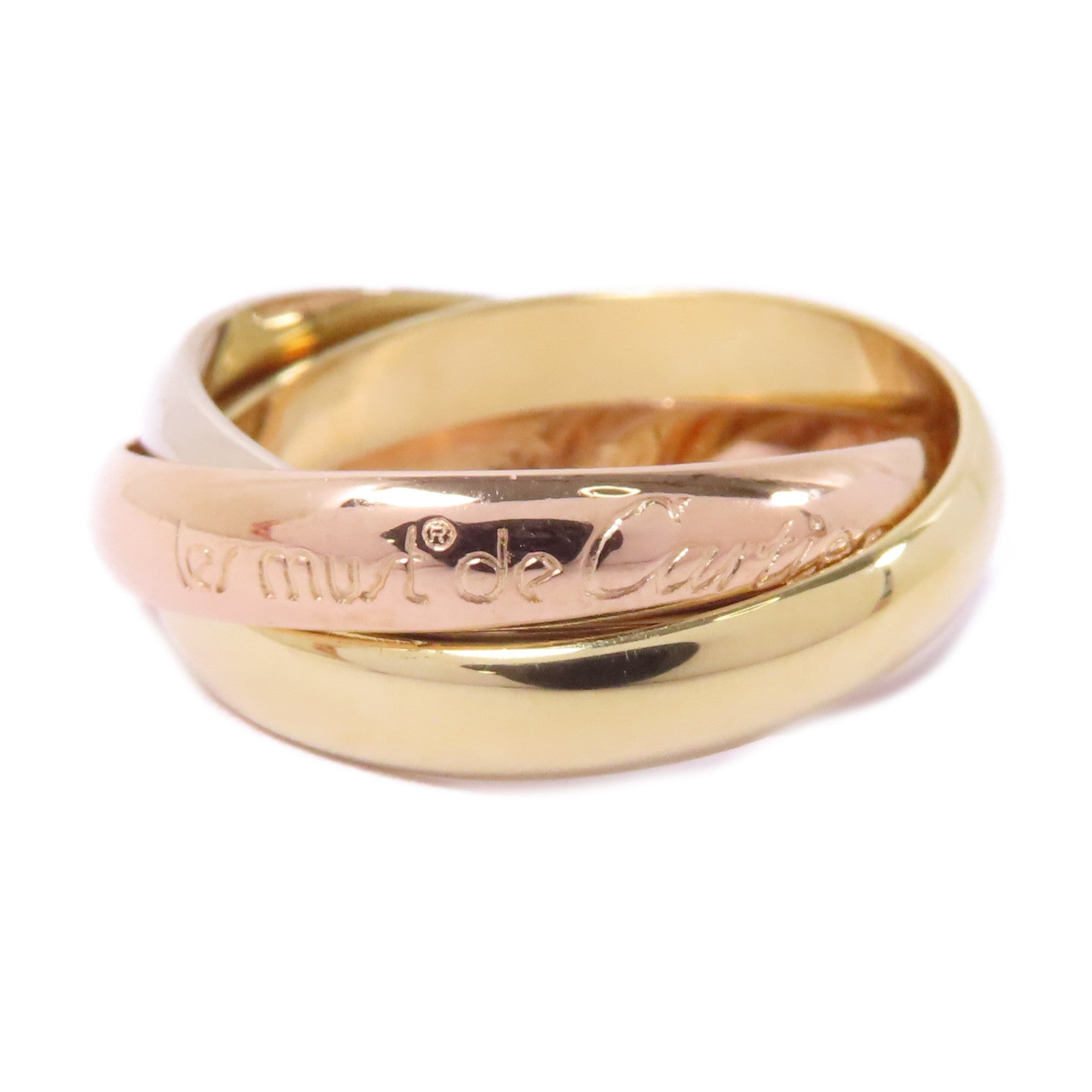 CARTIER 18K黃金/白金/玫瑰金Trinity Ring戒指Cartier#54/US#6.75