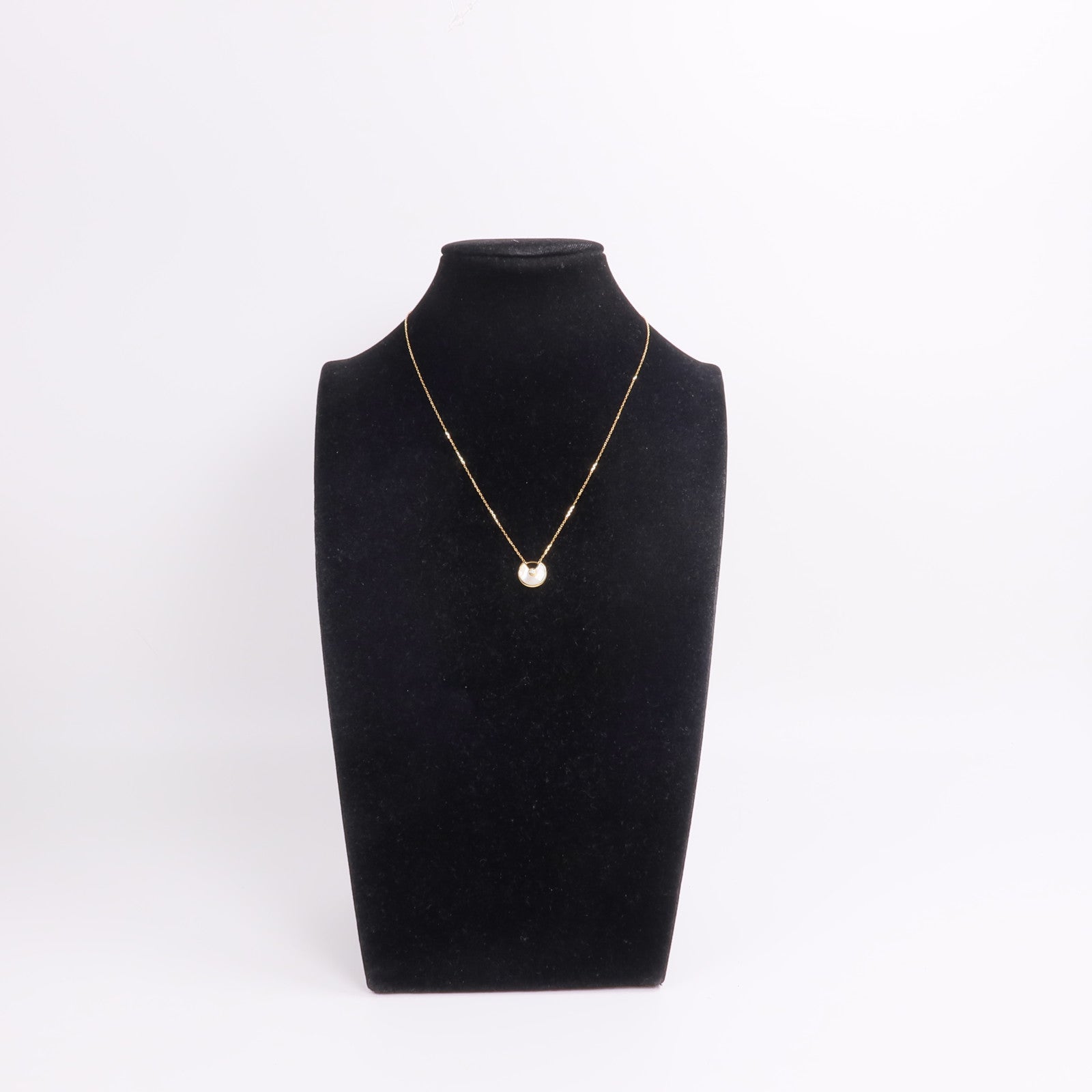 CARTIER 18K黃金Amulette de Cartier珍珠母貝/鑽石項鍊