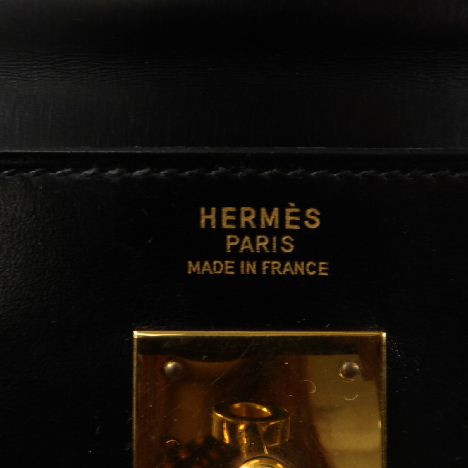 HERMES Box Calf皮革Kelly 32手挽袋Noir