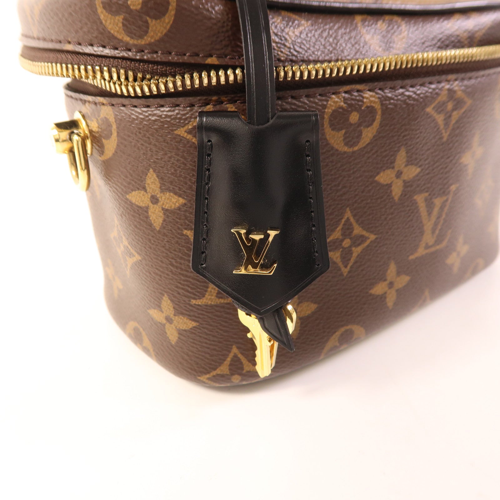 LOUIS VUITTON Monogram Reverse Vanity PM金扣手挽肩背兩用袋棕色