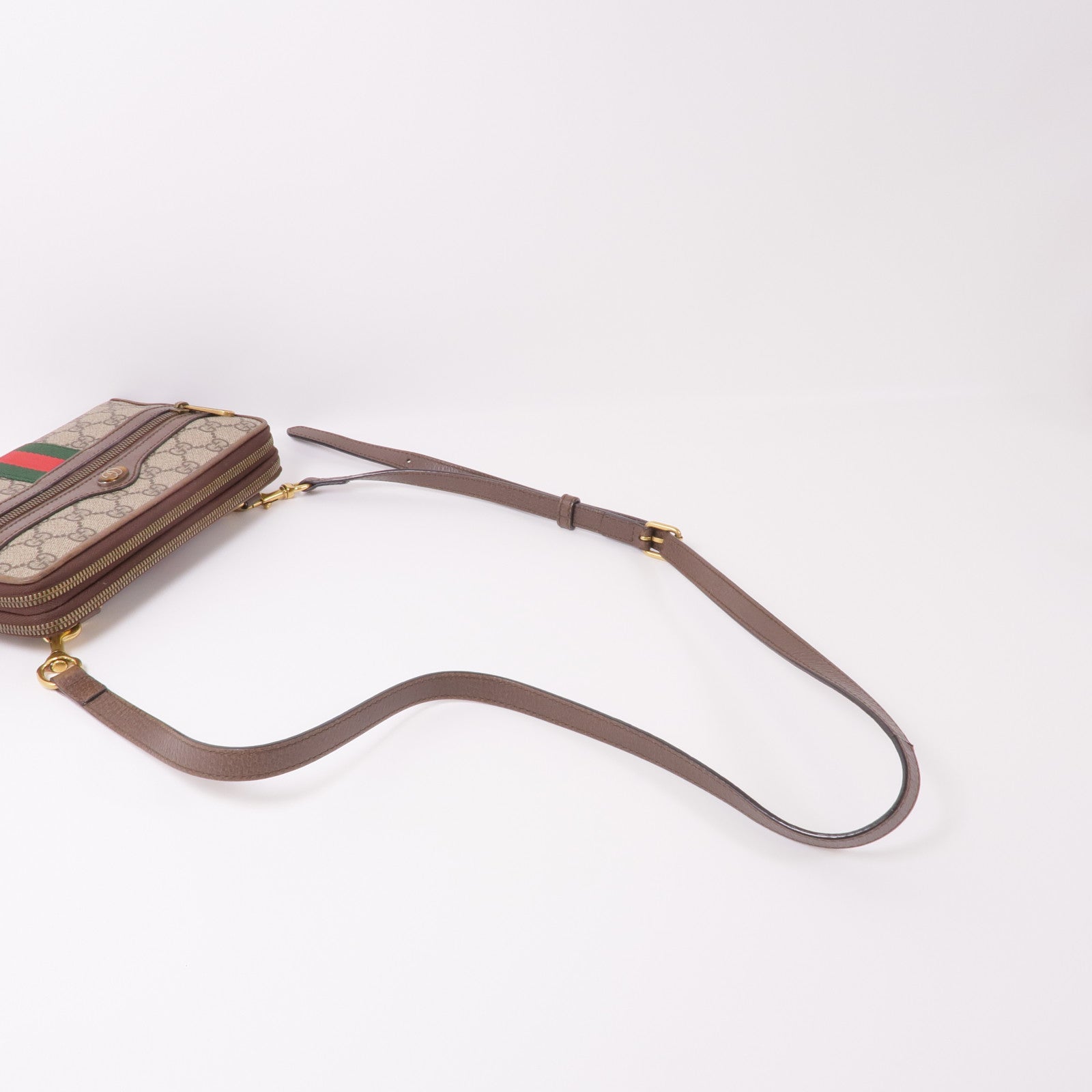 GUCCI 塗層帆布Ophidia Shoulder Bag金扣肩背袋