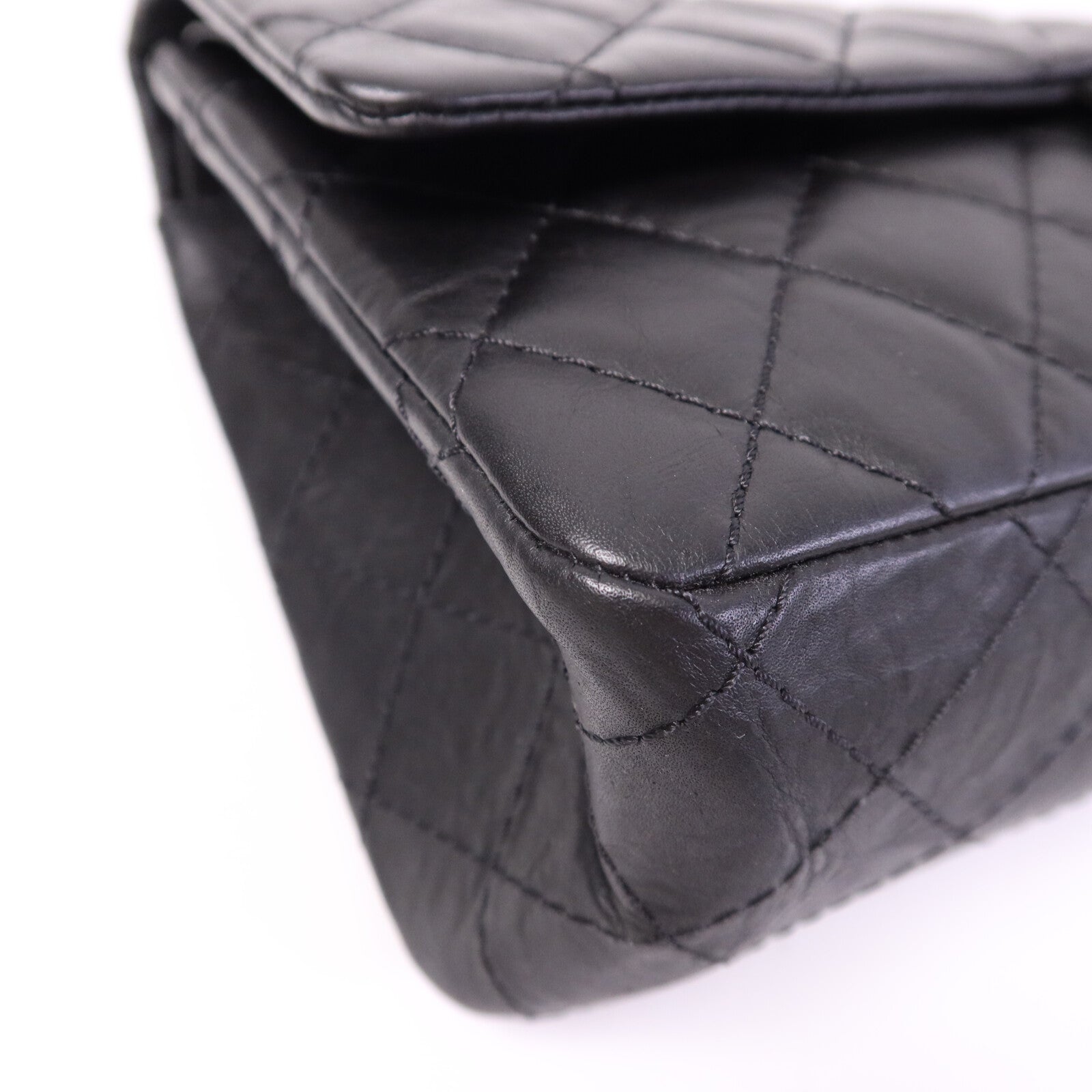 CHANEL 牛皮皮革2.55 Medium銀扣鏈帶肩背袋