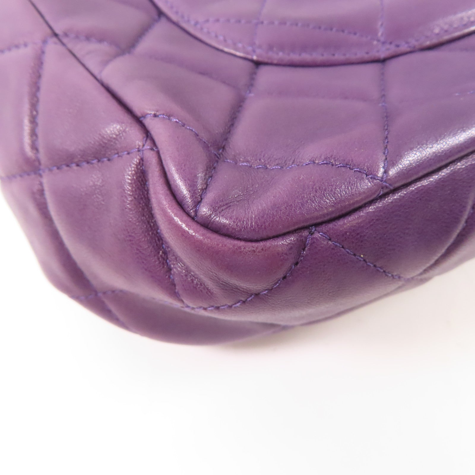 CHANEL 羊皮皮革Chain Shoulder Bag鏈帶肩背袋紫色