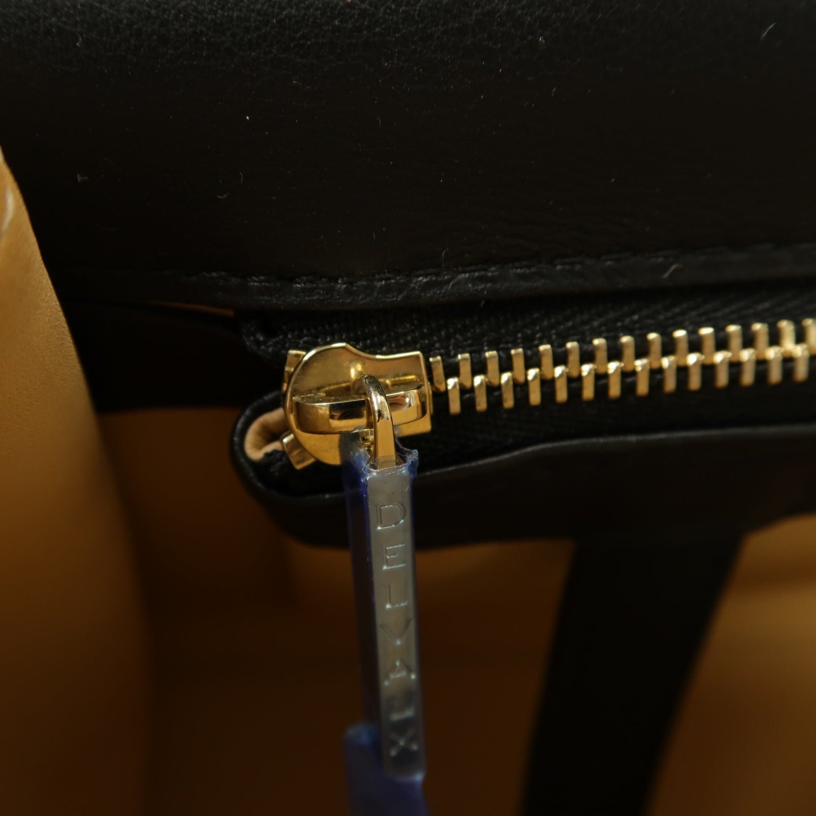 SELECTION 牛皮皮革Delvaux Tempete MM金扣手挽肩背兩用袋黑色