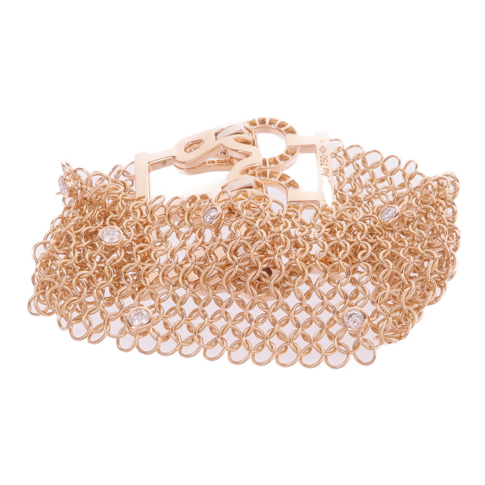 CARTIER 18K玫瑰金Agrafe BraceletDiamond Bracelet鑽石手鏈Cartier#16