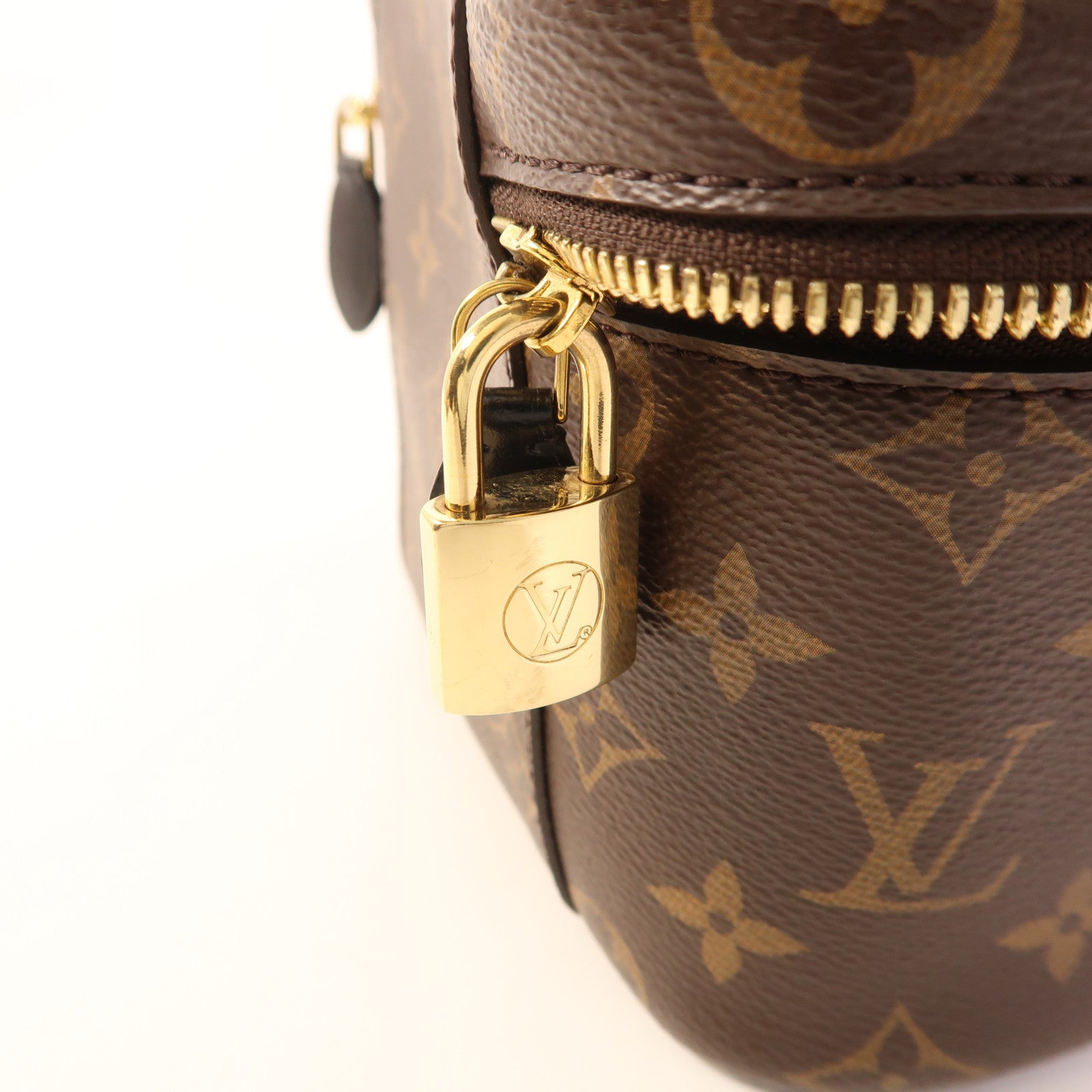 LOUIS VUITTON Monogram Reverse Vanity PM金扣手挽肩背兩用袋棕色