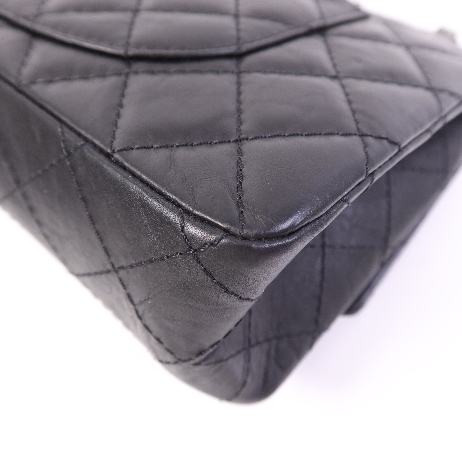 CHANEL 牛皮皮革2.55 Medium銀扣鏈帶肩背袋