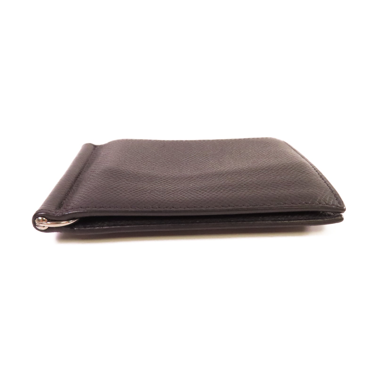 HERMES 【激減優惠】Epsom皮革Money Clip Wallet銀扣鈔夾錢包黑色