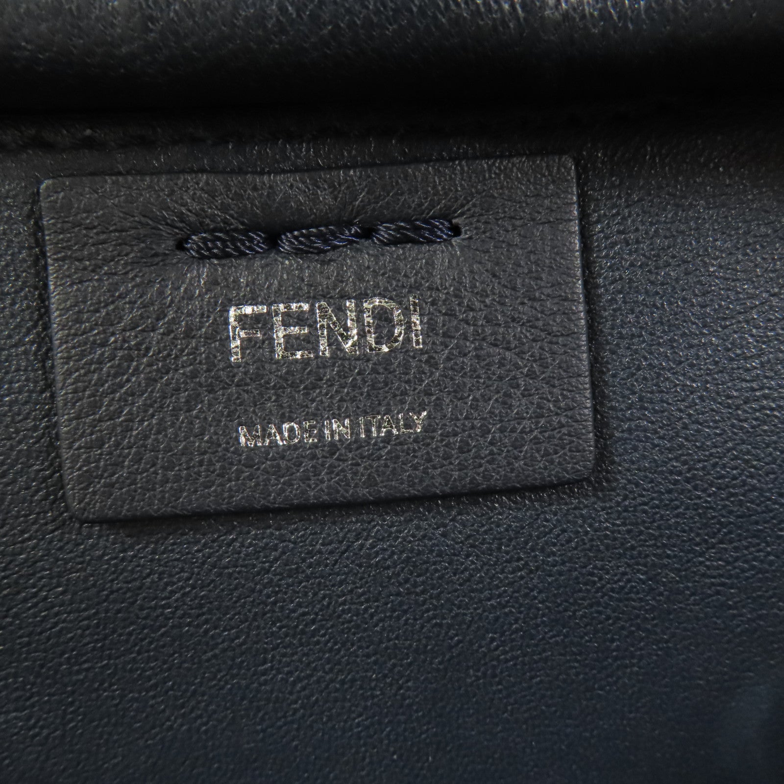 FENDI SHW 2 Way Shoulder Hand Bag Calfskin Leather Navy